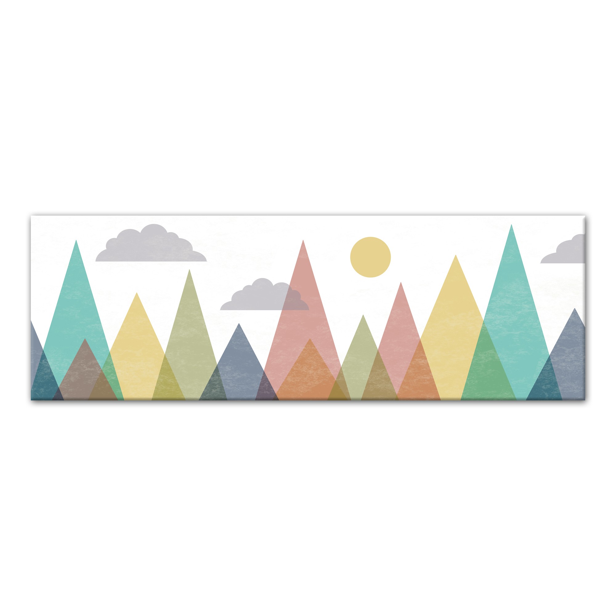Abstract Mountainscape 12x36 Black Framed Canvas