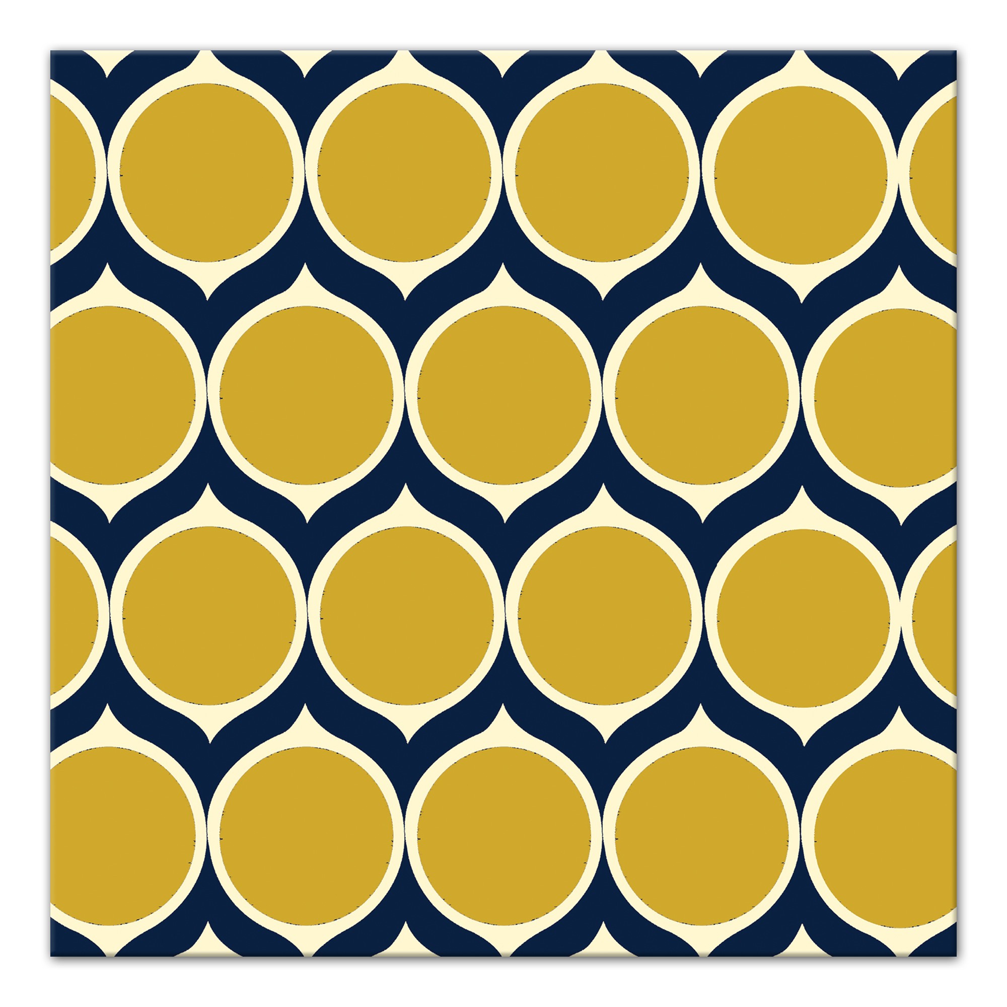 Blue & Yellow Ogee Pattern 12x12 Canvas Wall Art