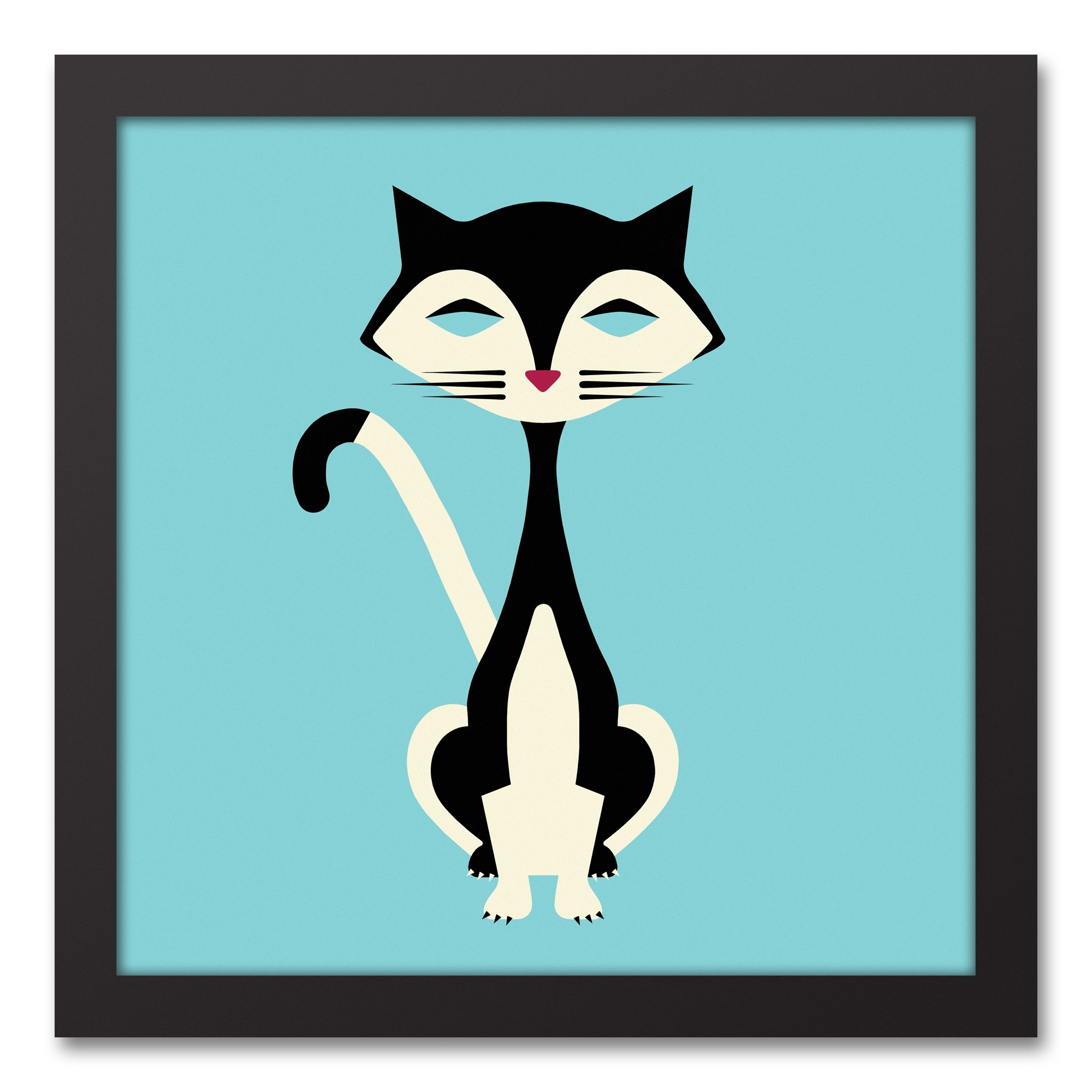 Mod Cat 12x12 Black Framed Canvas