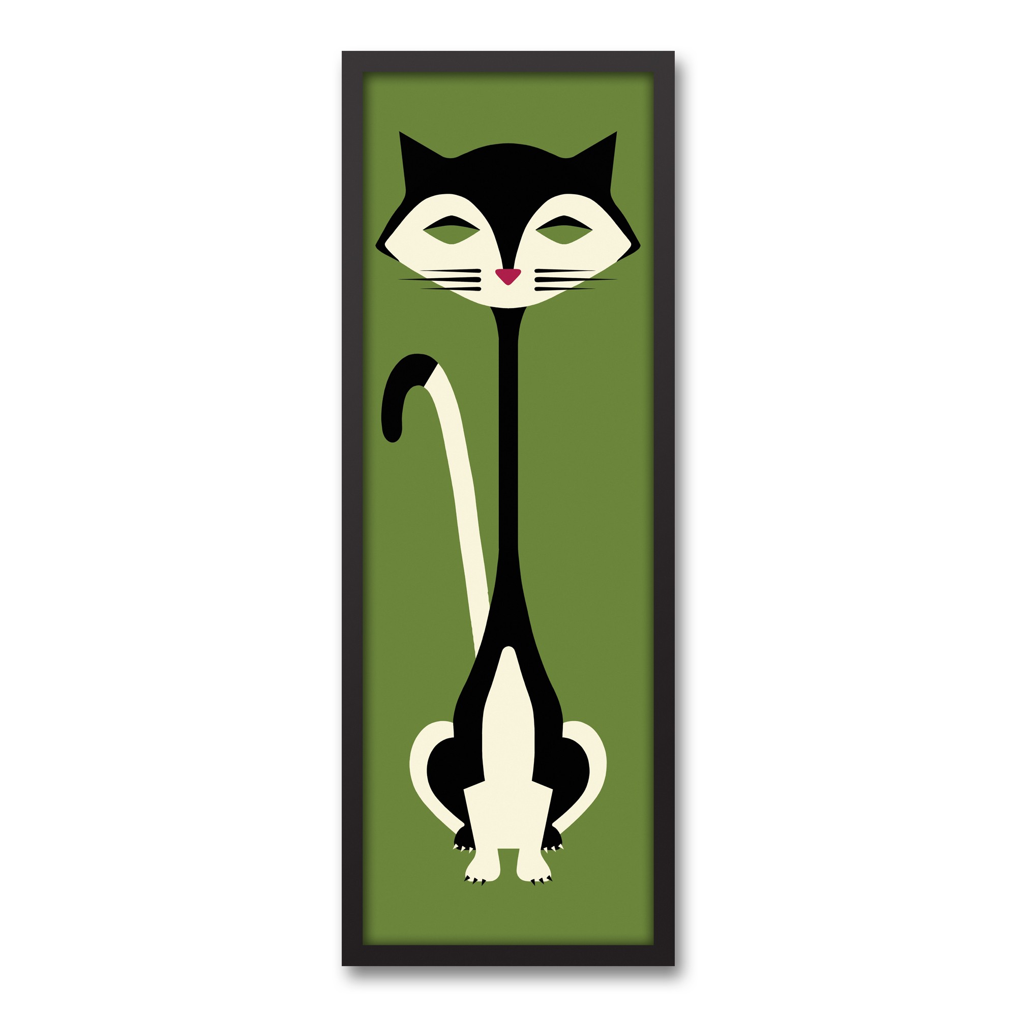 Mod Cat 12x36 Black Framed Canvas
