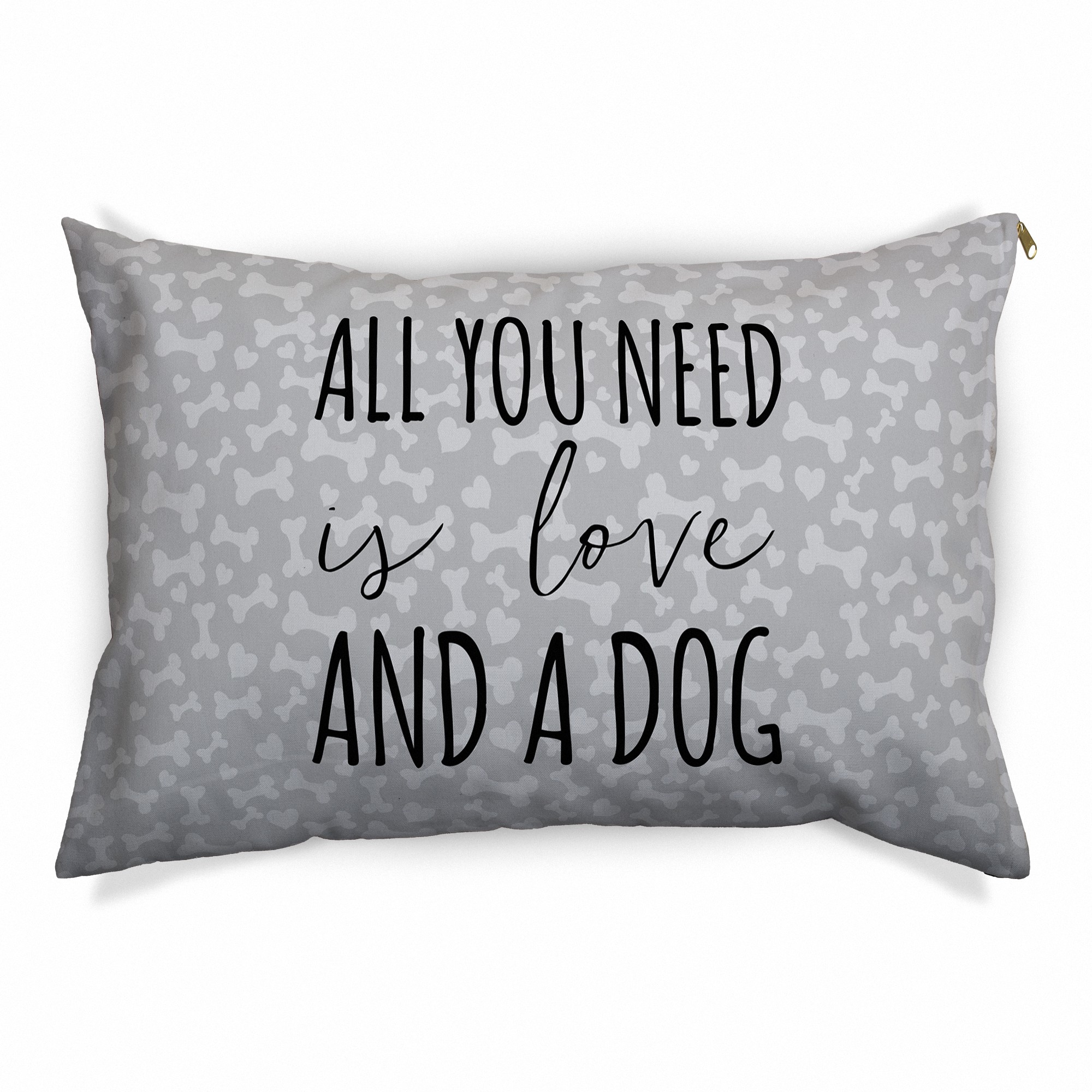 All You Need is Love and a Dog, Gray 30x40 Indoor / Outdoor Pet Bed
