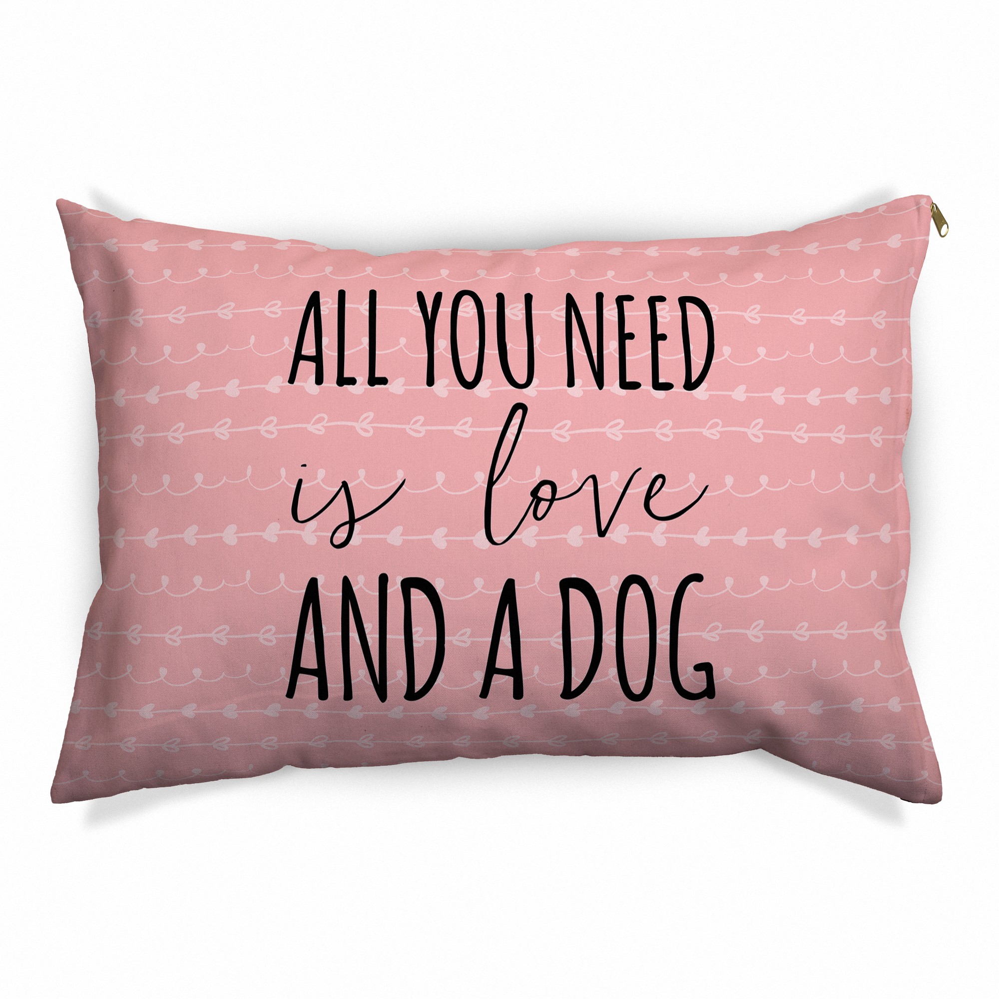 All You Need is Love and a Dog, Coral 30x40 Indoor / Outdoor Pet Bed