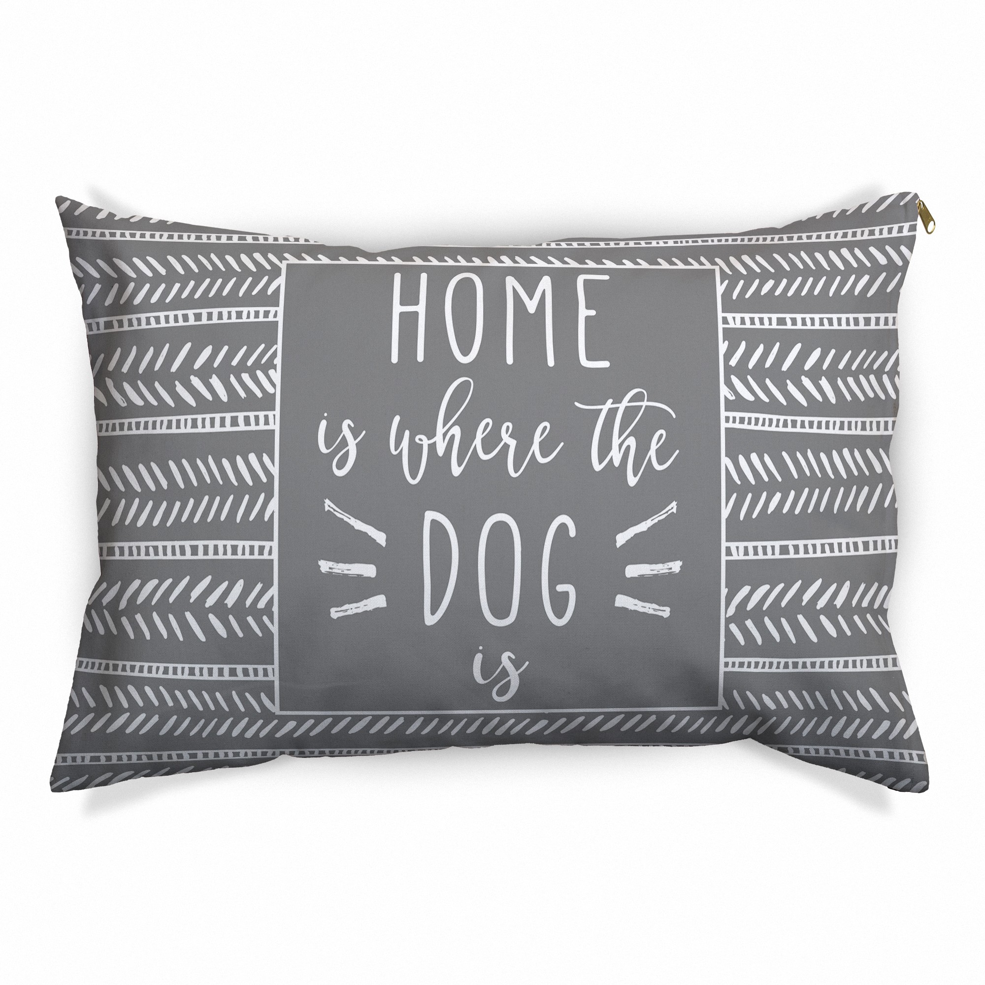 Home is Where the Dog is Gray Stripes 30x40 Indoor / Outdoor Pet Bed