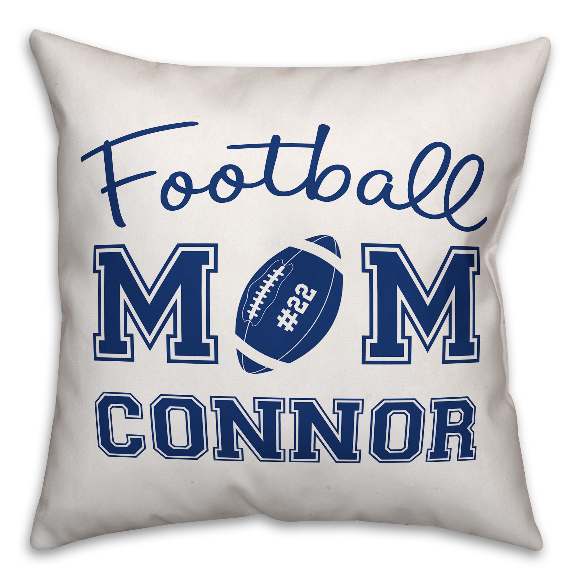 Football Mom 18x18 Personalized Spun Poly Pillow