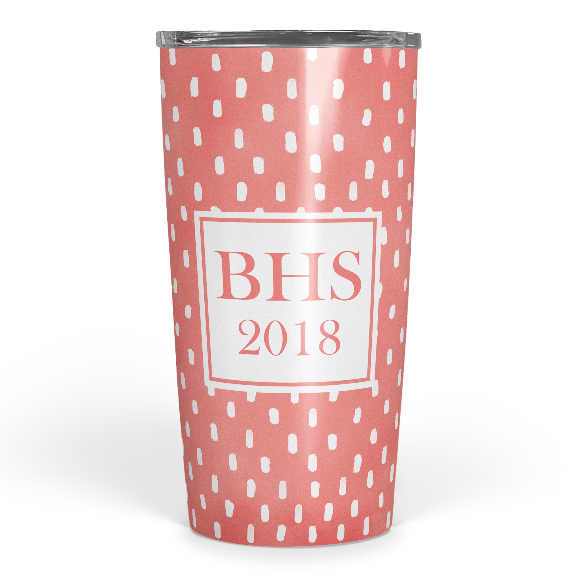 Coral Watercolor Monogram 20 oz Personalized Tumbler