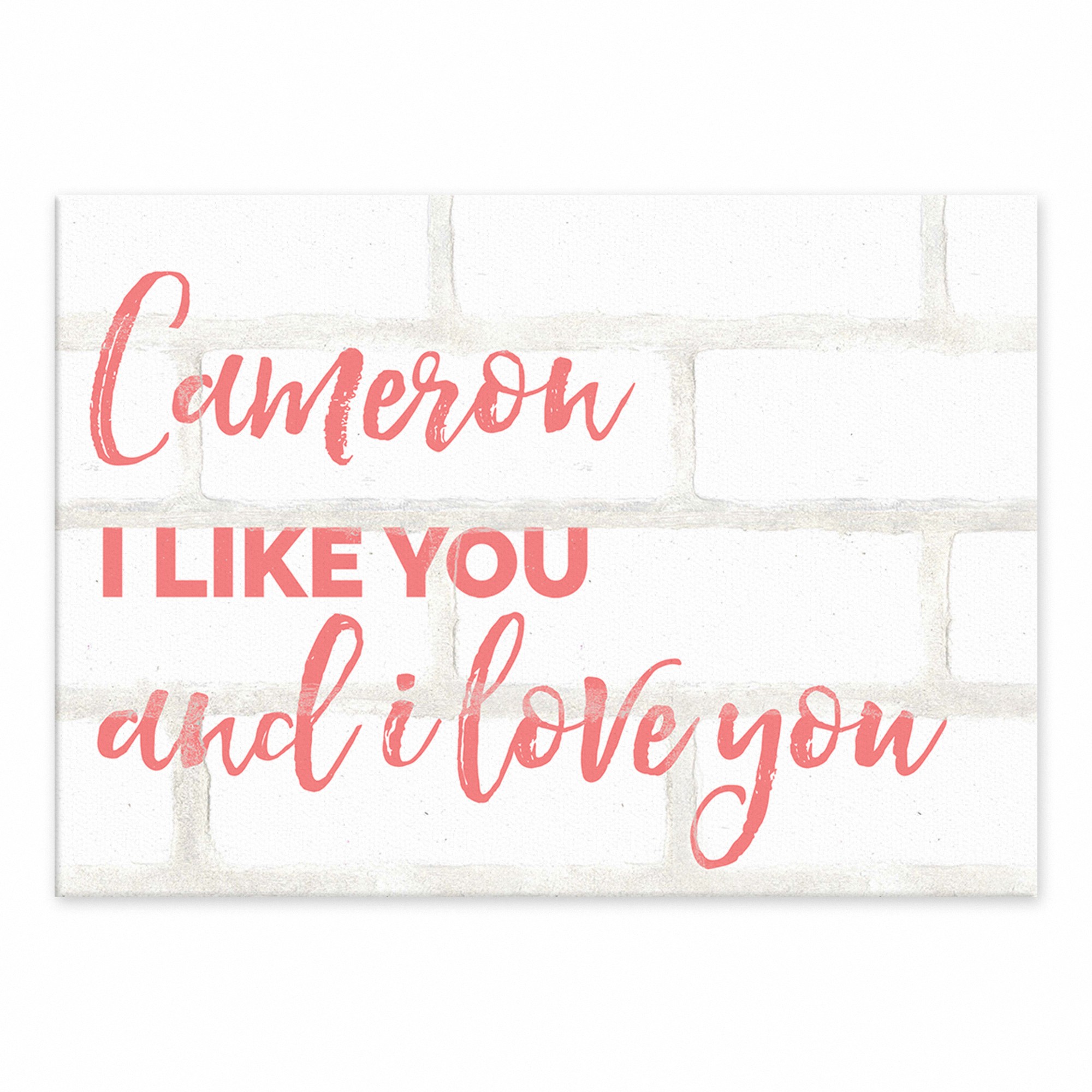 I Like You and I Love You 5x7 Personalized Tabletop Canvas