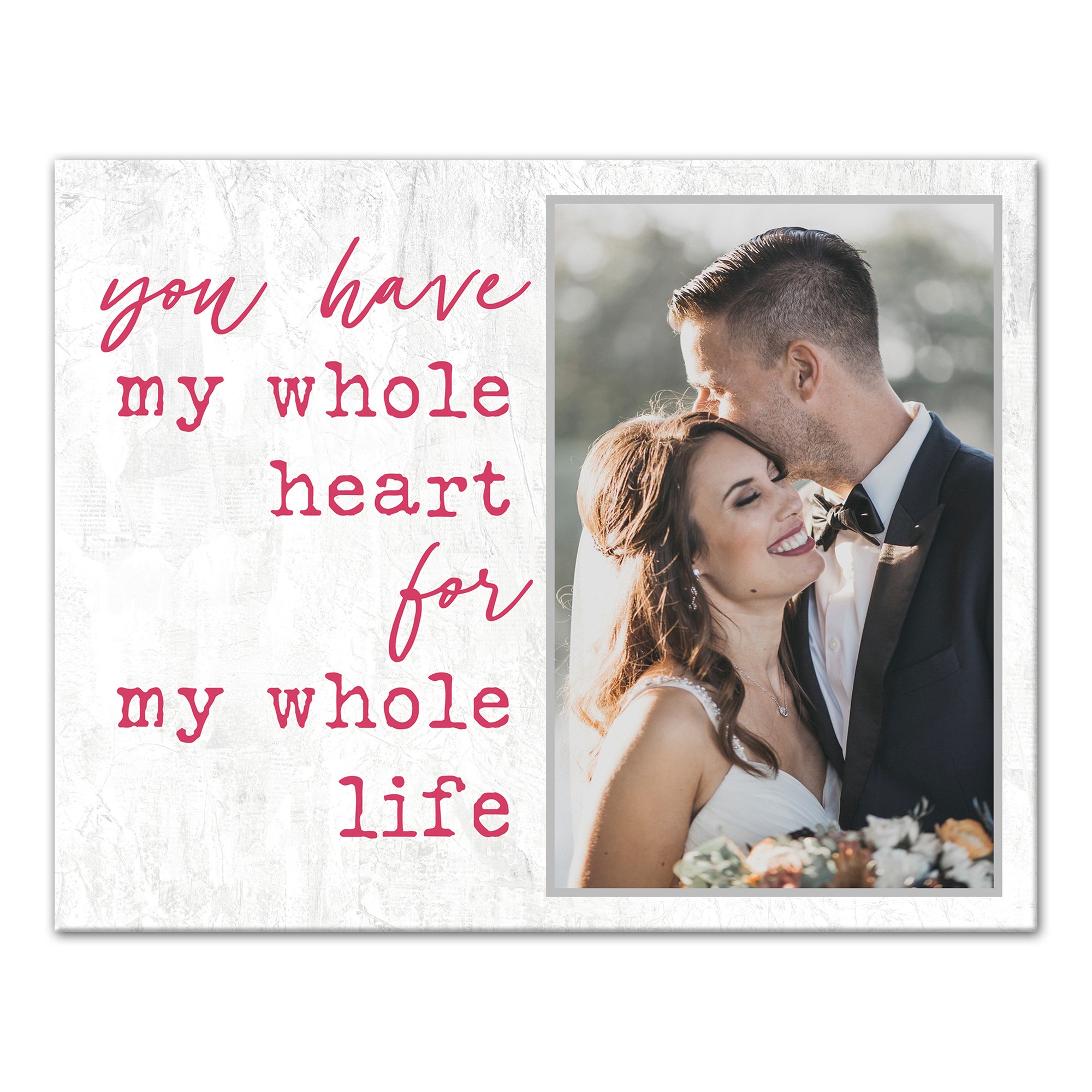 My Whole Heart 11x14 Personalized Canvas Wall Art