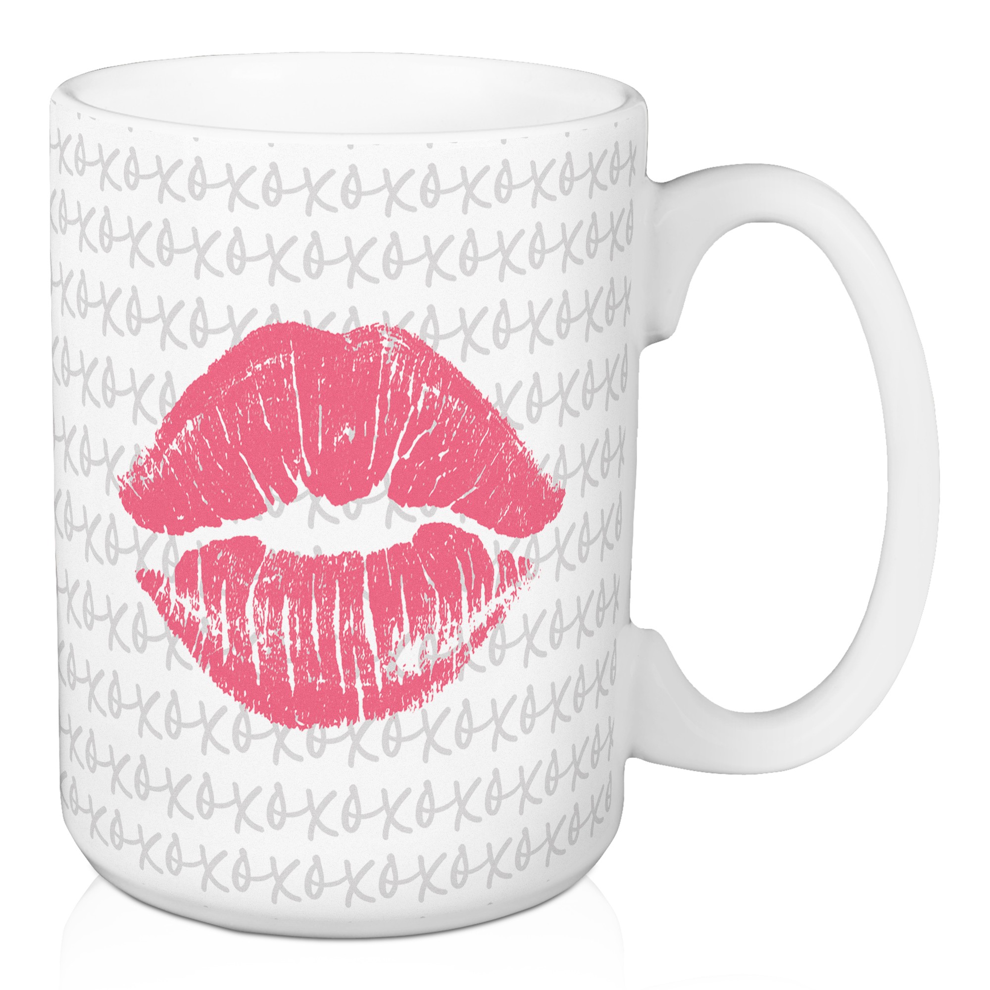 Hot Pink XOXO Kiss 15 oz Mug