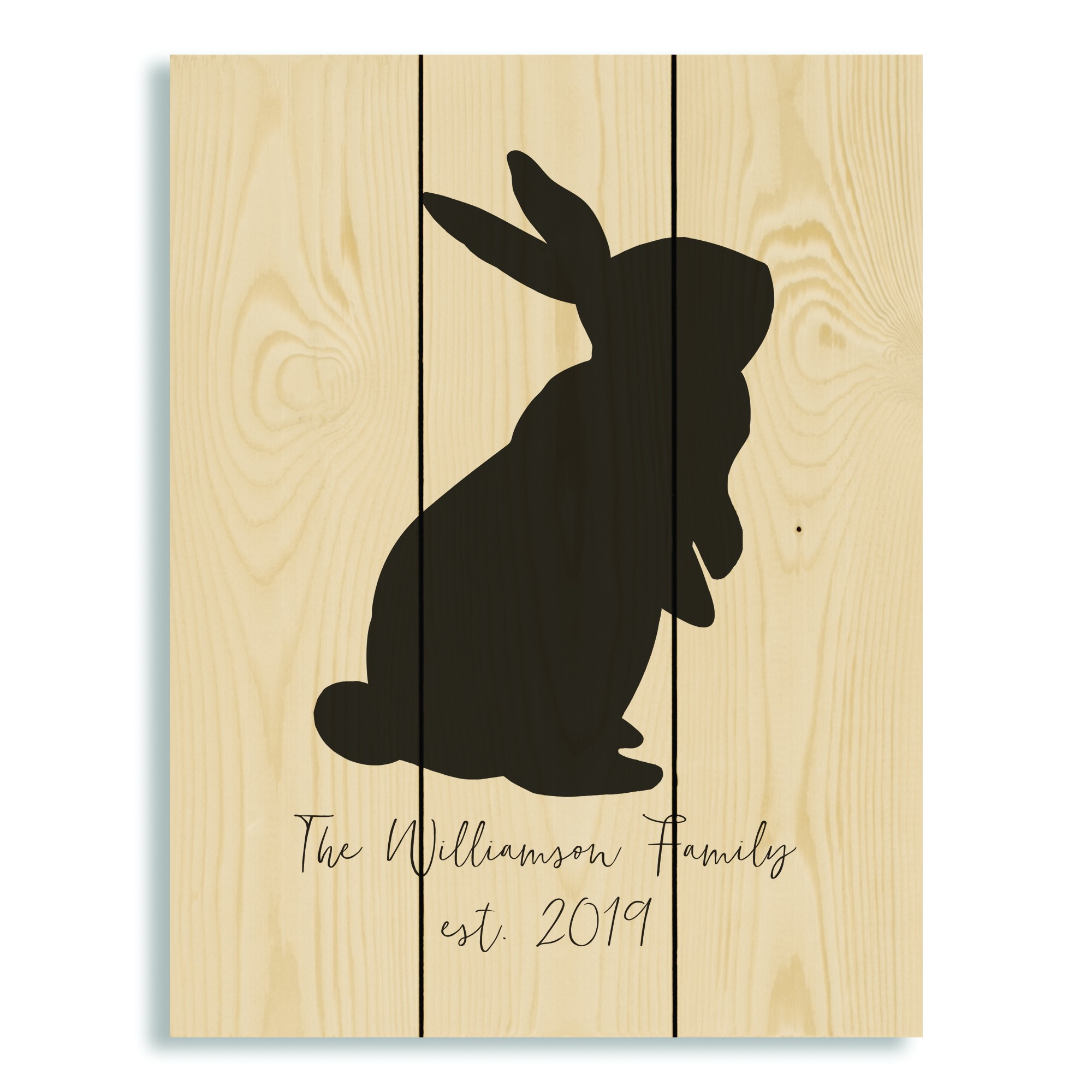 Bunny Family 10.5x14 Personalized Pallet Wood Art