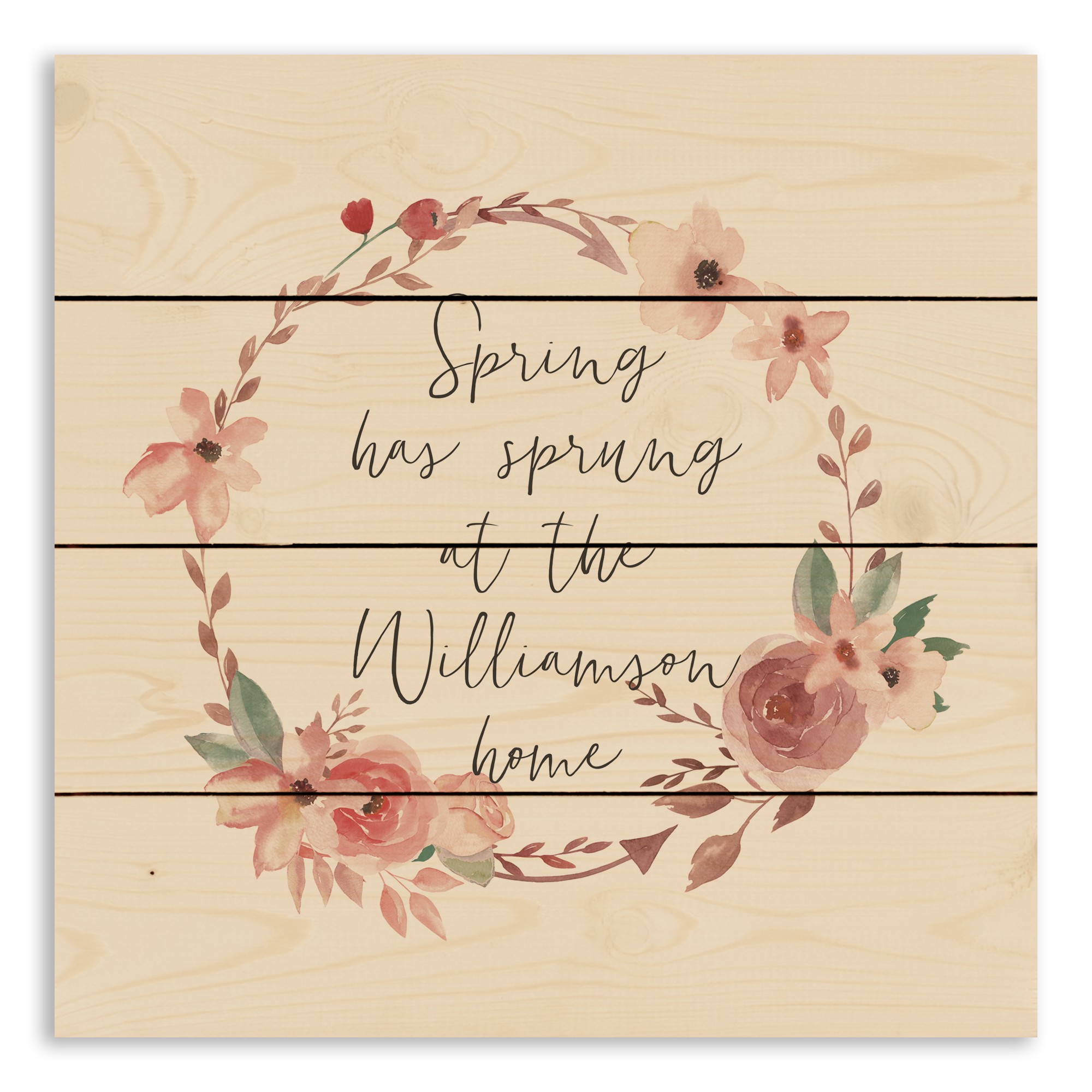 Spring Has Sprung at Home 14x14 Personalized Pallet Wood Art