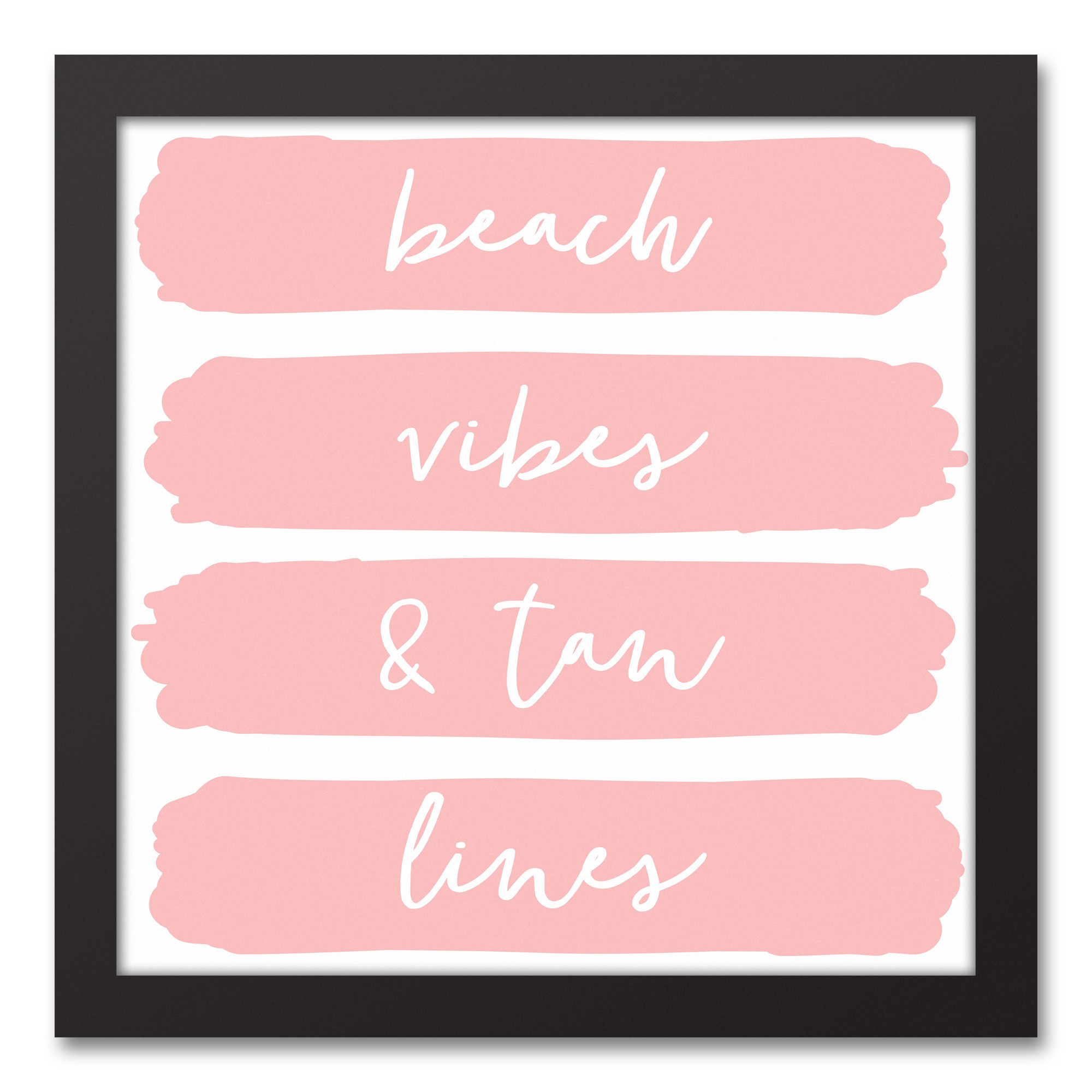 Beach Vibes and Tan Lines 12x12 Black Framed Canvas