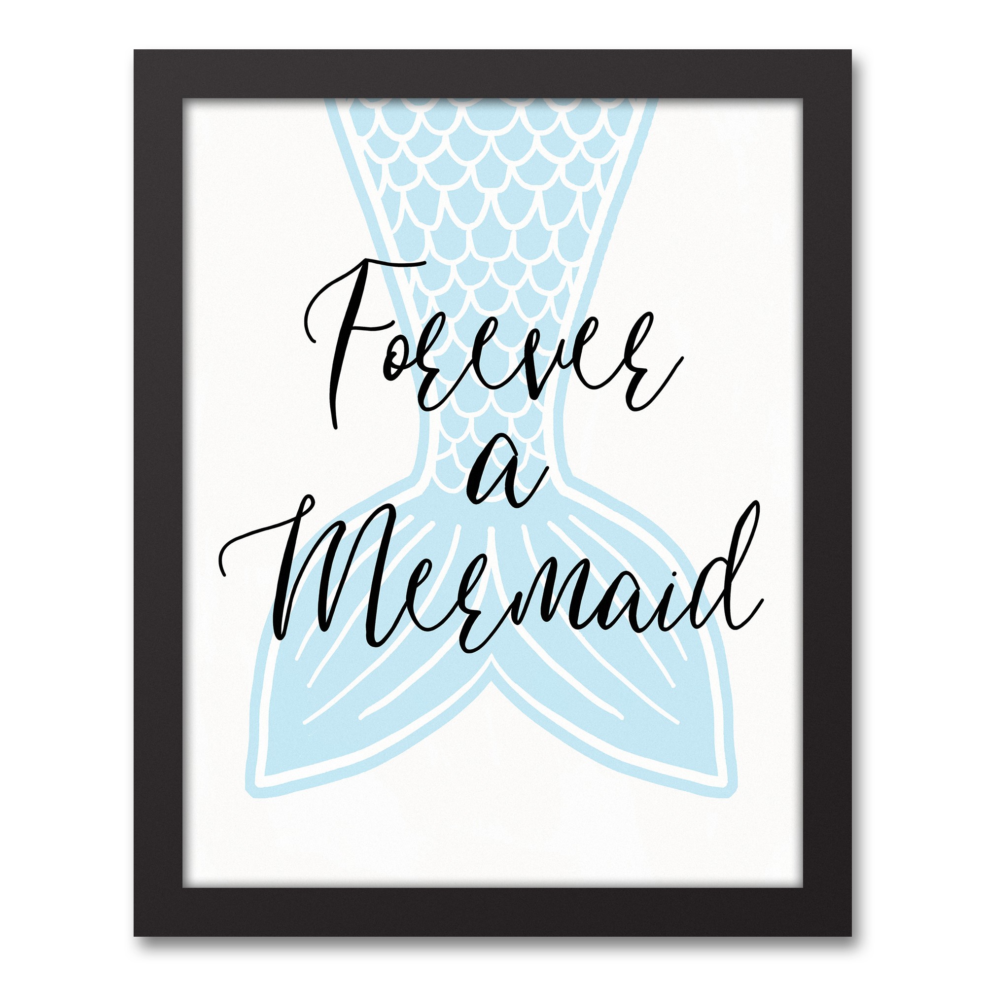 Forever a Mermaid 11x14 Black Framed Canvas