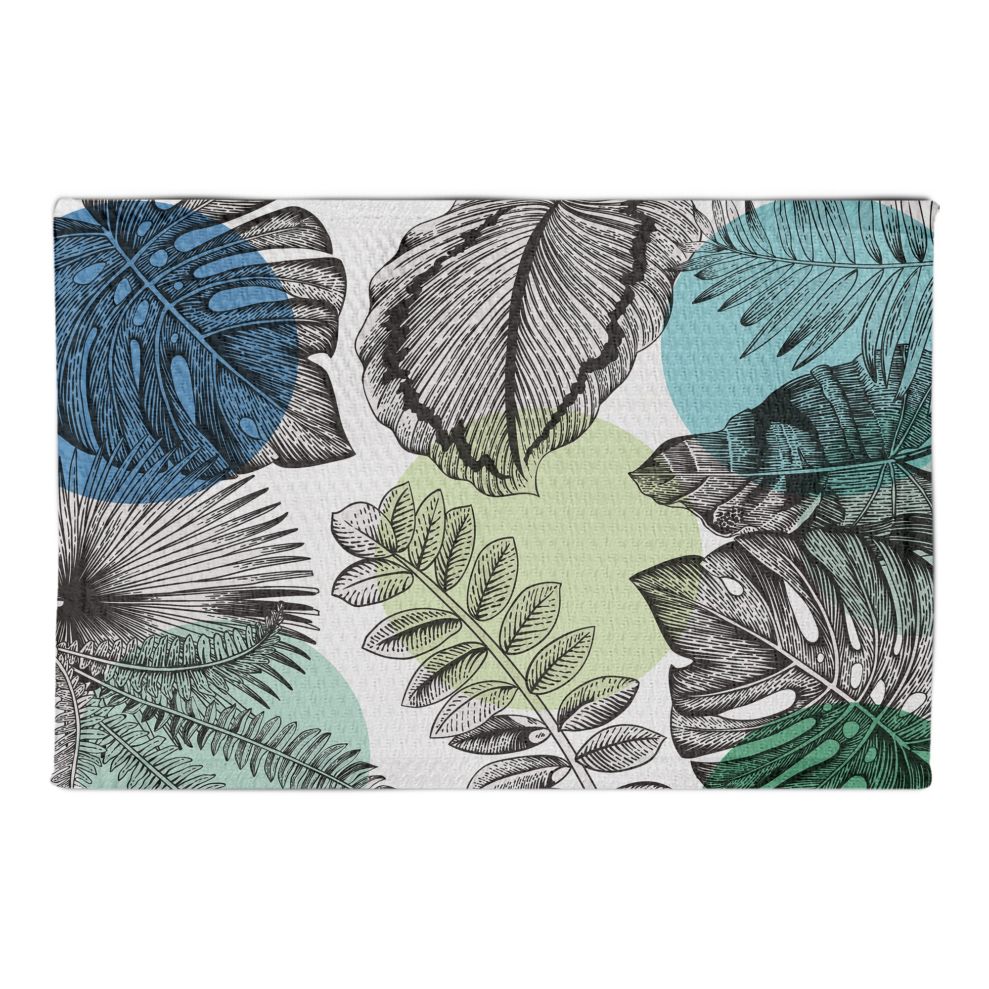Colorful Printed Palms 2x3 Area Rug