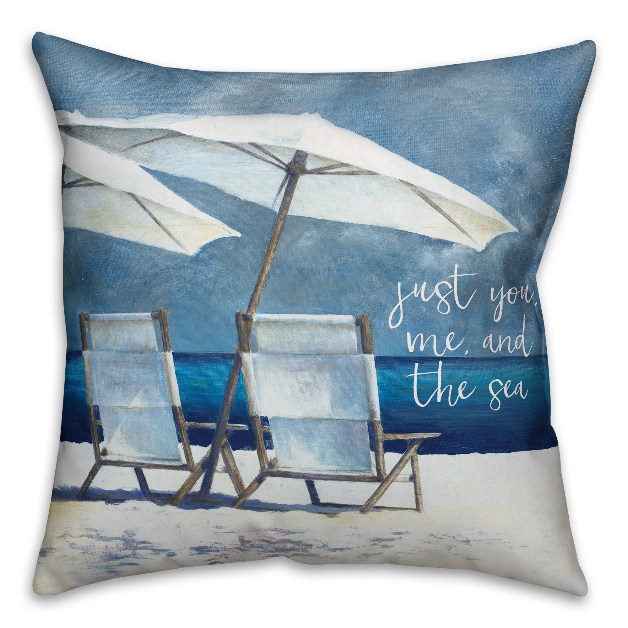 Just You Me and the Sea 18x18 Spun Poly Pillow