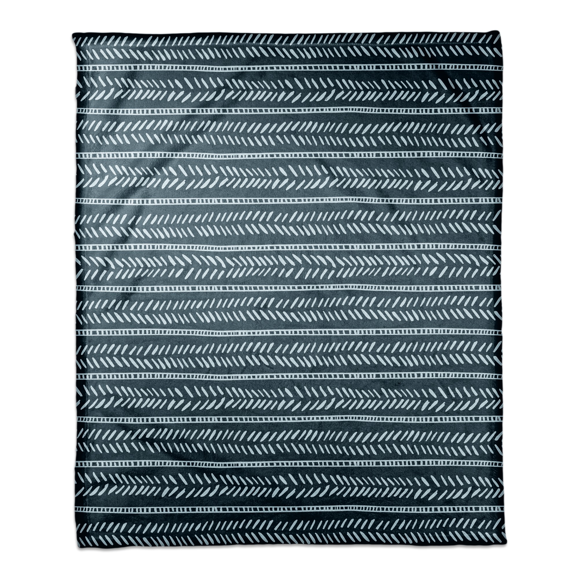 Blue Box and Dash Print 50x60 Coral Fleece Blanket