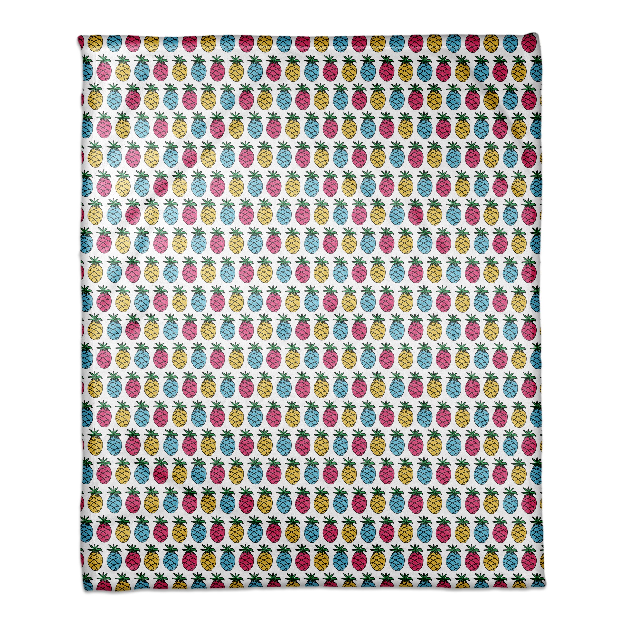 Bright Pineapples 50x60 Coral Fleece Blanket