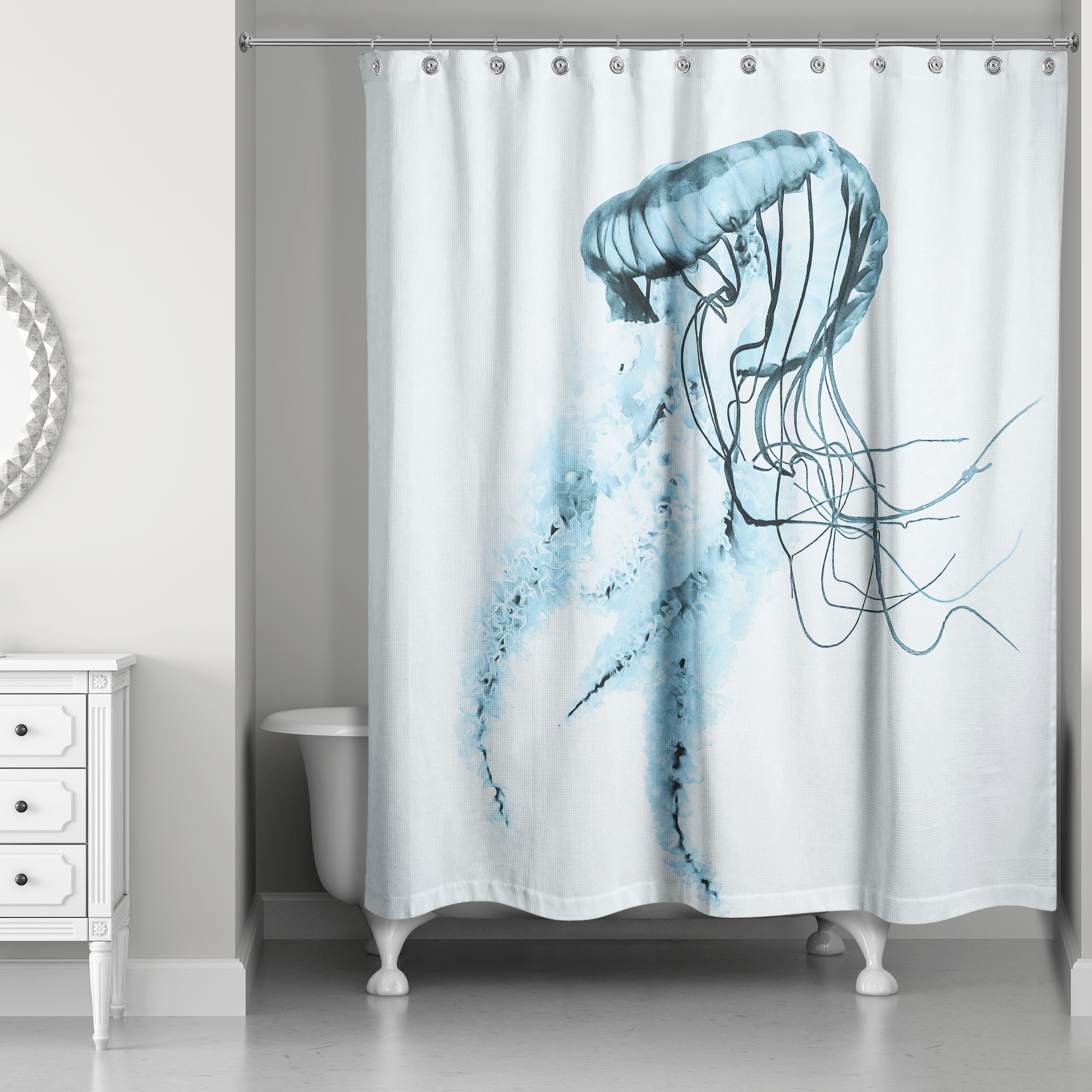 Contrast Jellyfish 71x74 Shower Curtain