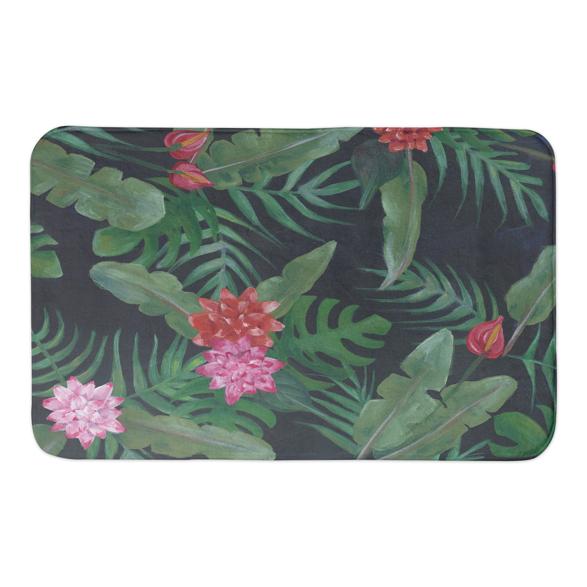 Moody Jungle Print 34x21 Bath Mat