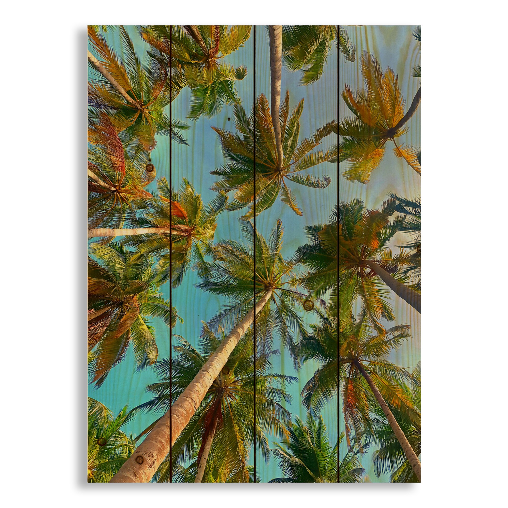Abstract Palms 14x20 Pallet Wood Art