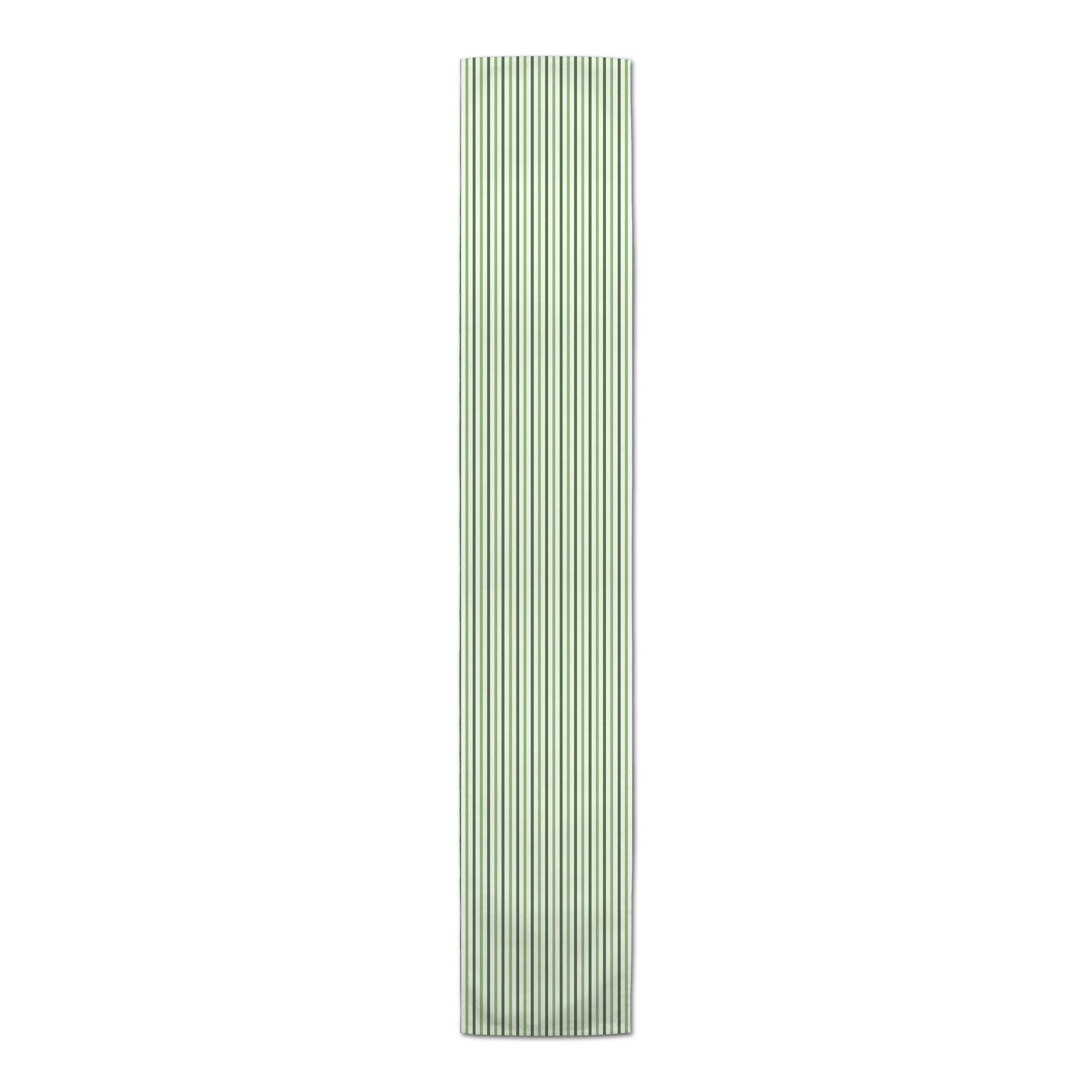 Green Patty Stripes Cotton Twill Runner