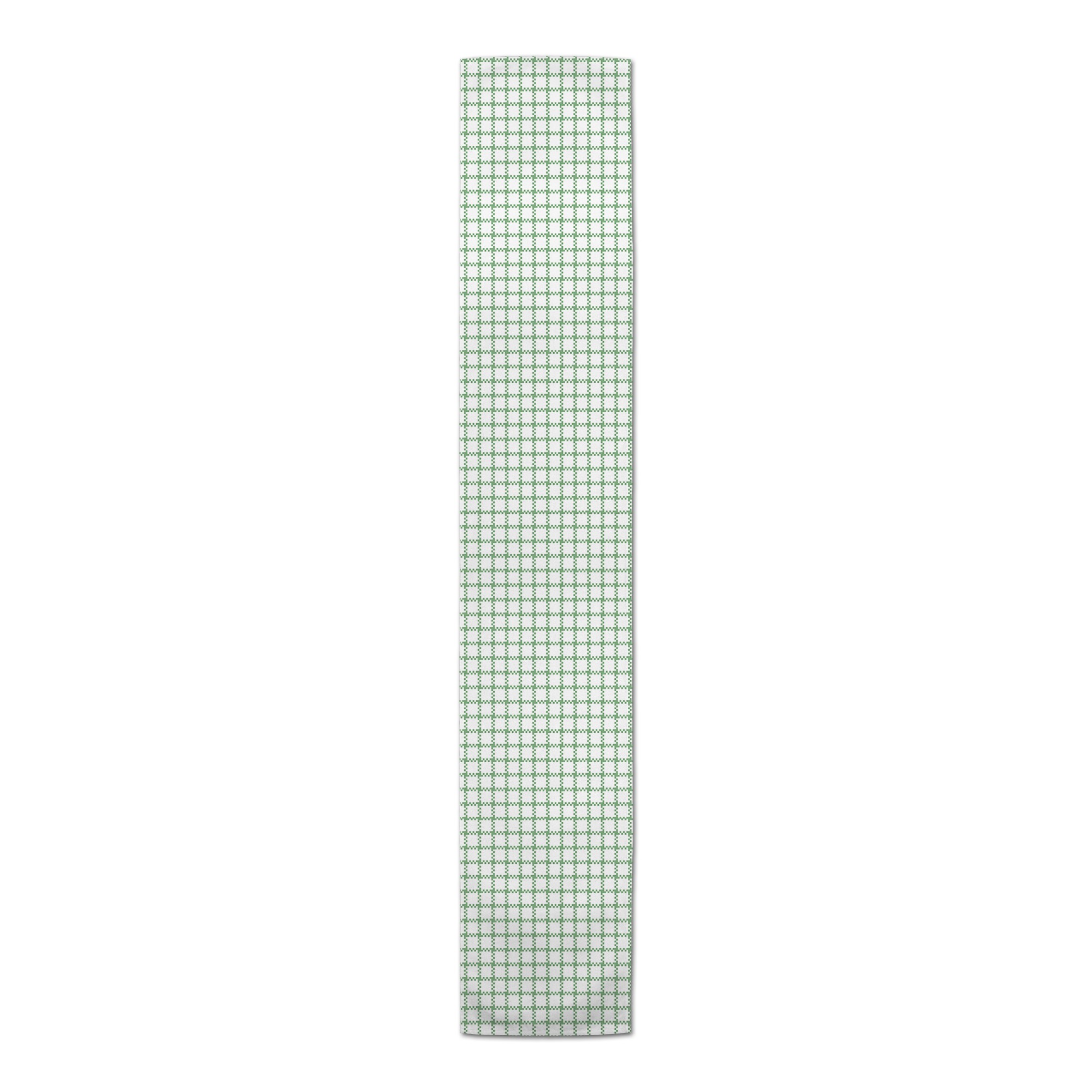 Green Plaid Cotton Twill Runner
