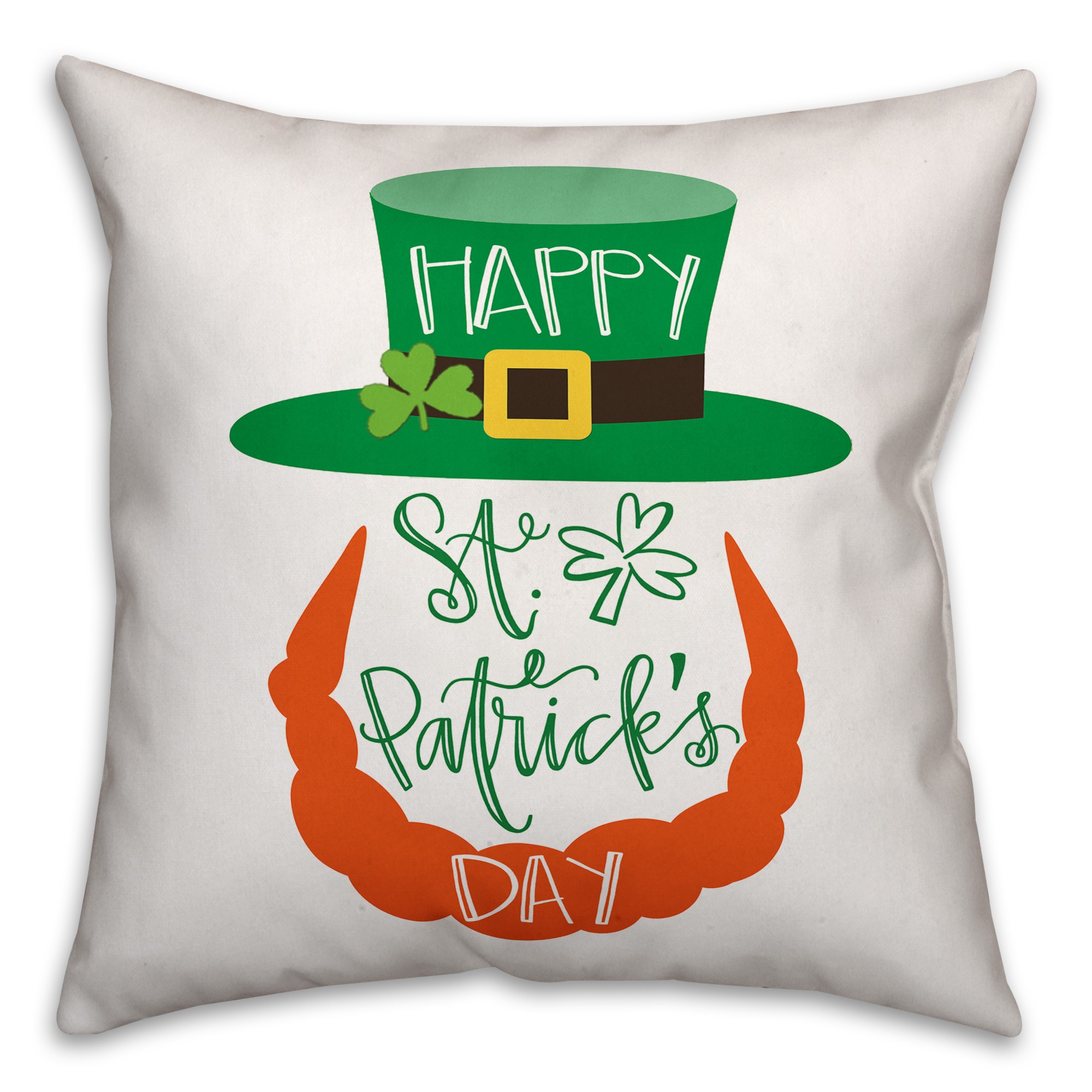 Happy St. Patrick's Day Leprechaun  18x18 Spun Poly Pillow