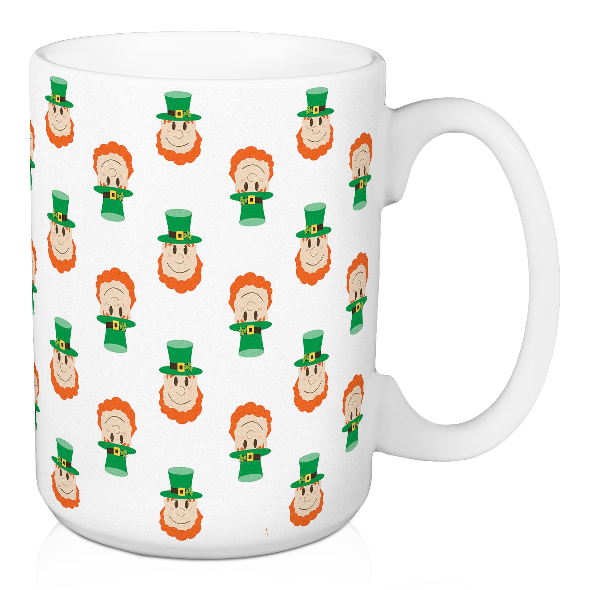 Tiny Leprechaun Pattern 15 oz Mug