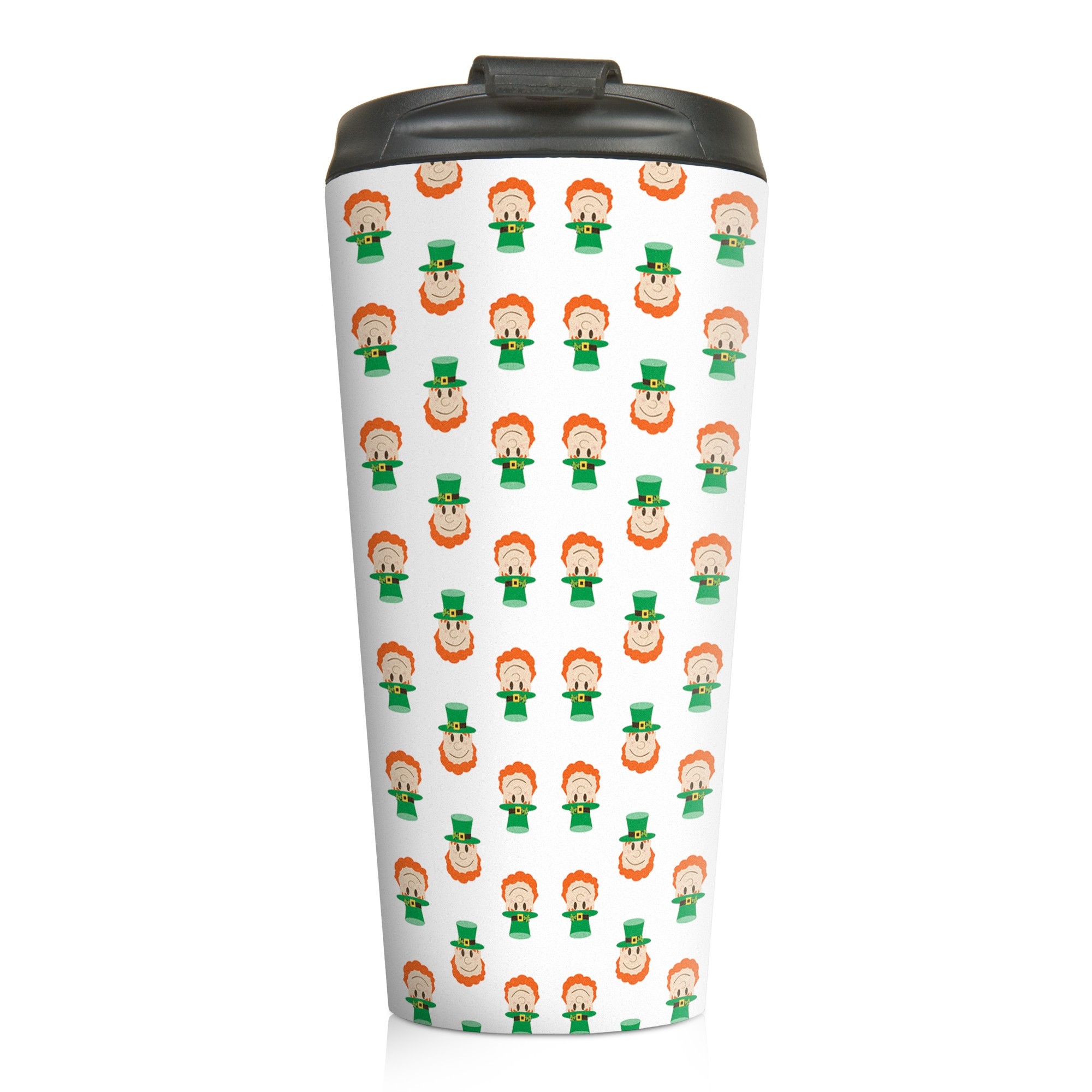 Tiny Leprechaun Pattern 15 oz Travel Mug