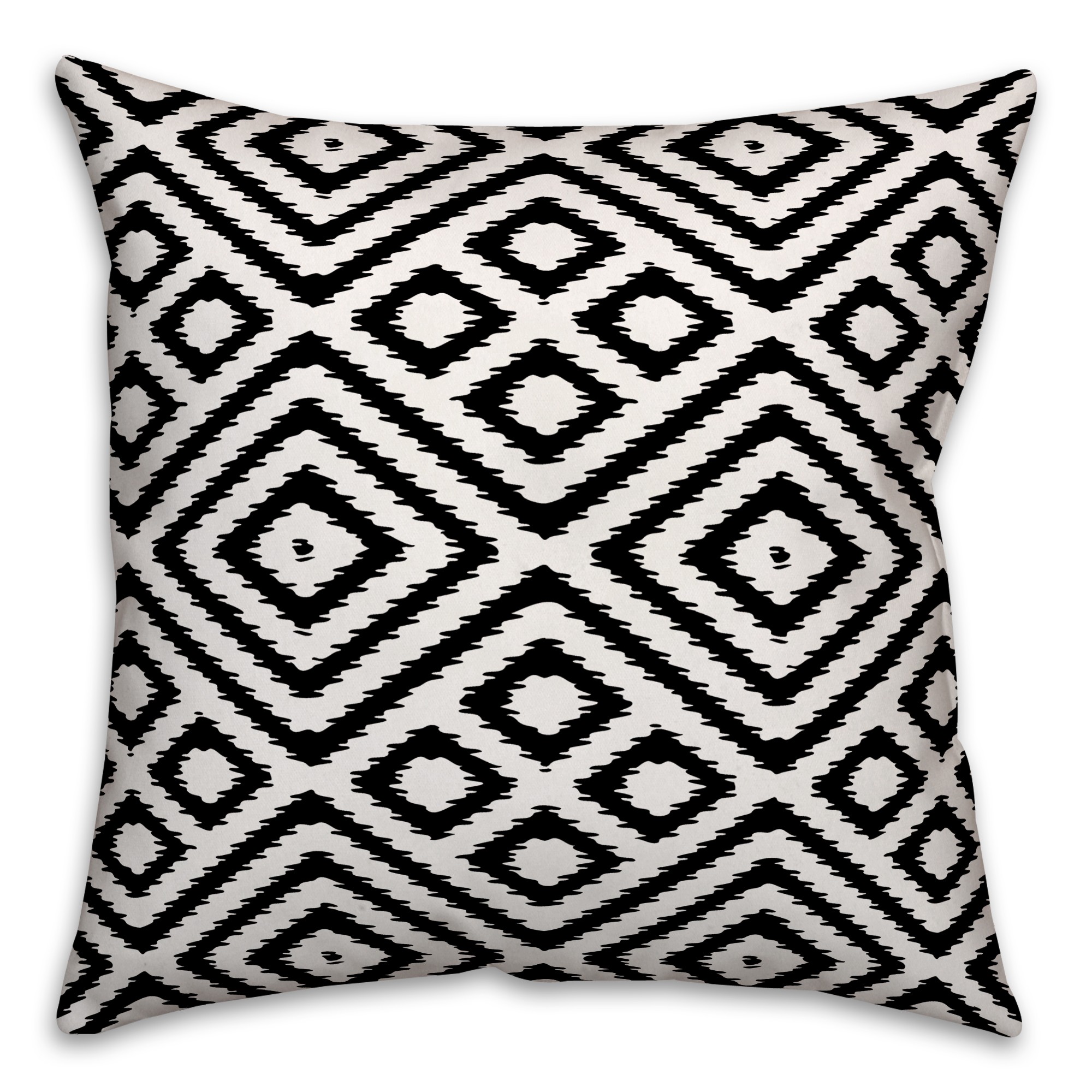 Black and White Diamond Pattern 18x18 Spun Poly Pillow
