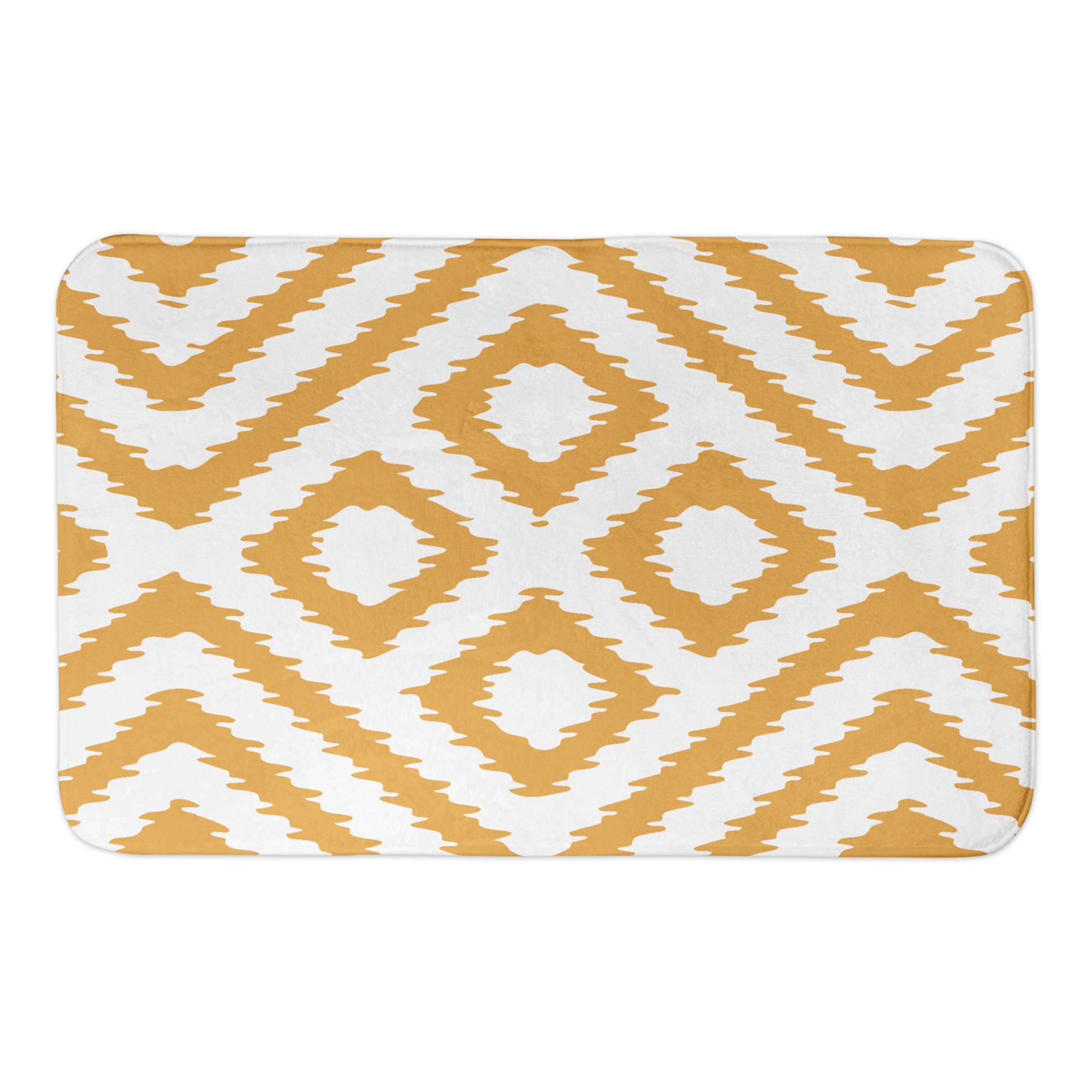 Mustard Diamond Pattern 34x21 Bath Mat