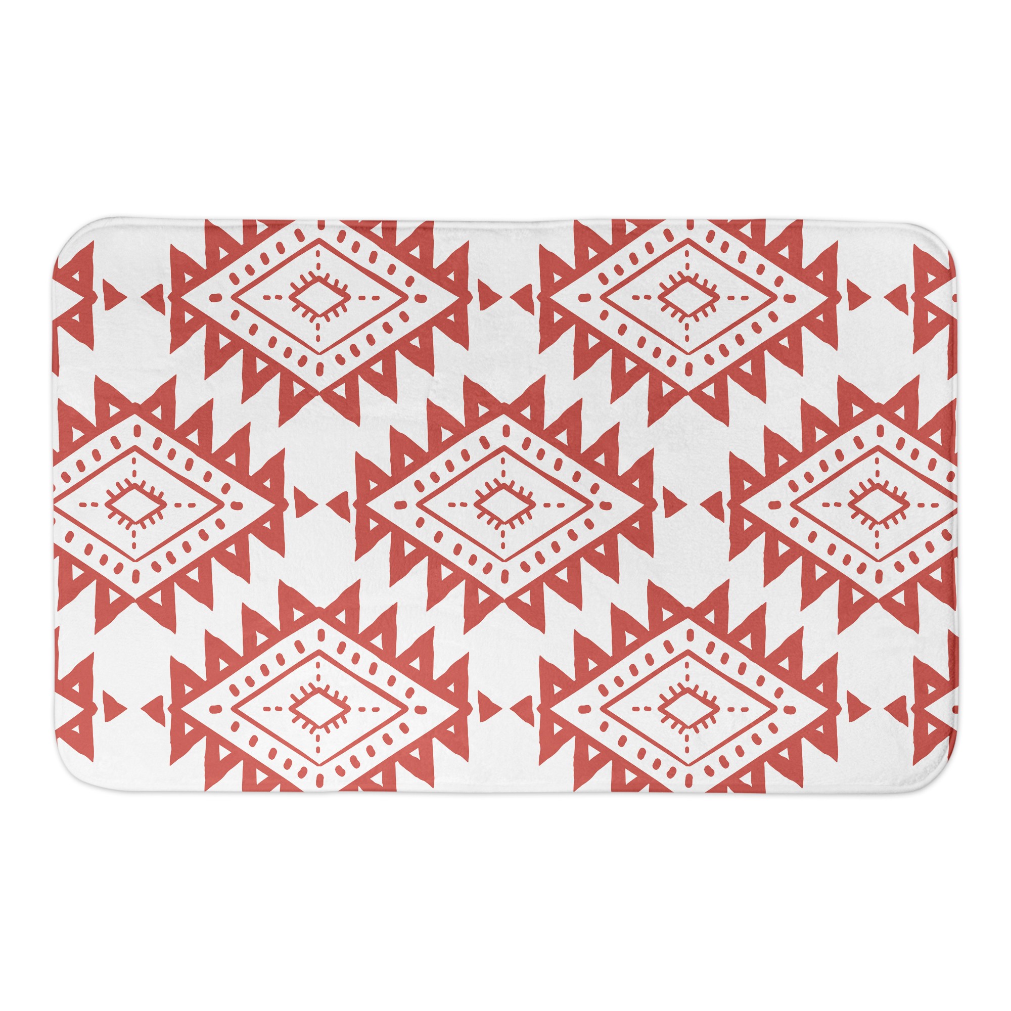 Rust Southwest Tribal Pattern 34x21 Bath Mat