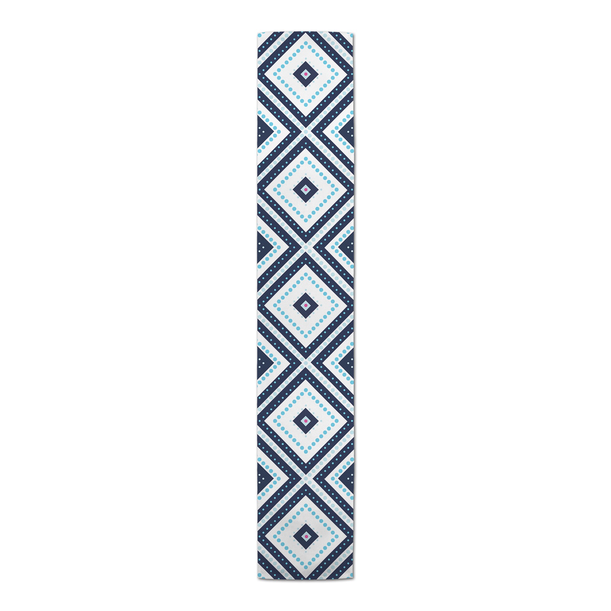 Navy and White Diamond Dots Runner