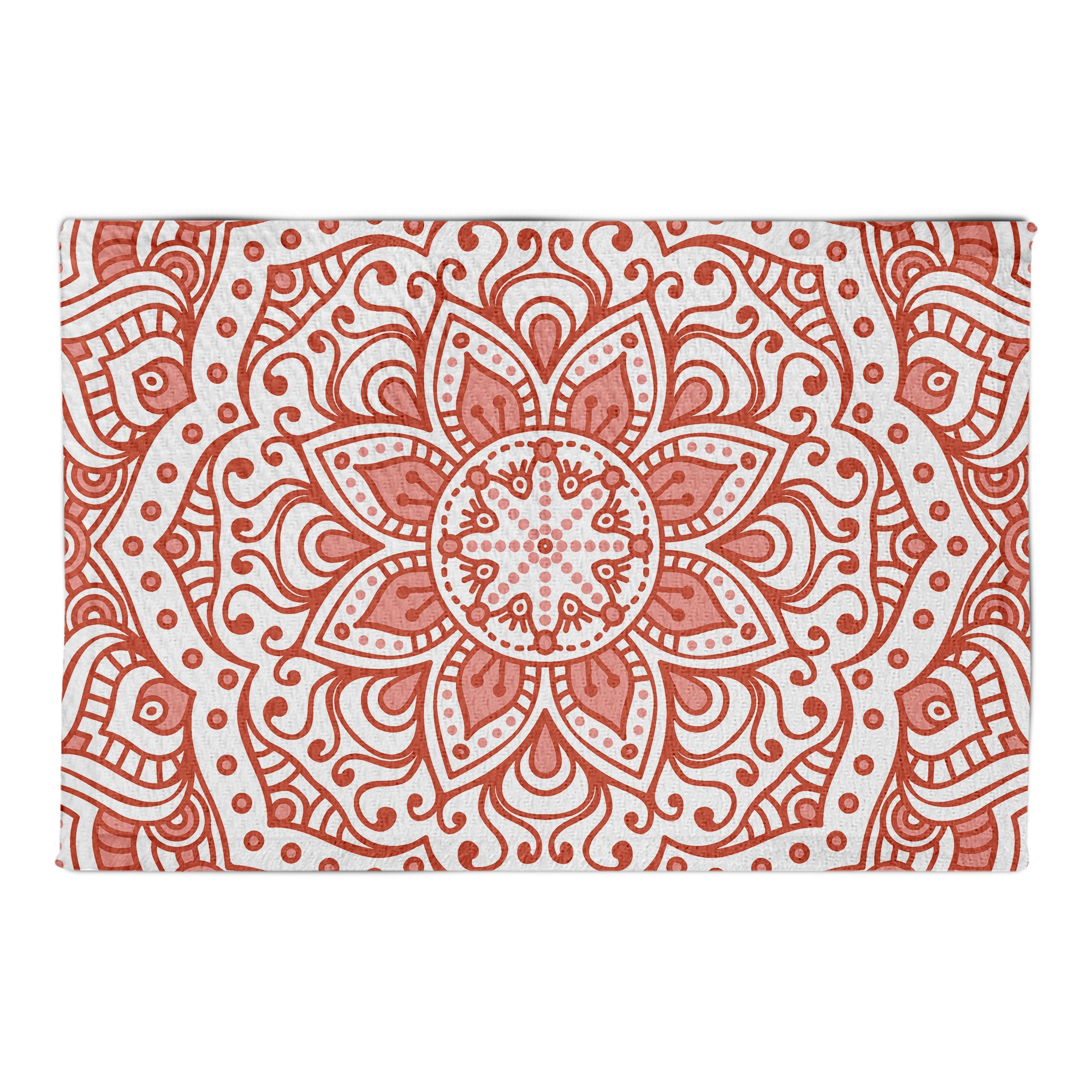 Coral Mandala 2x3 Area Rug