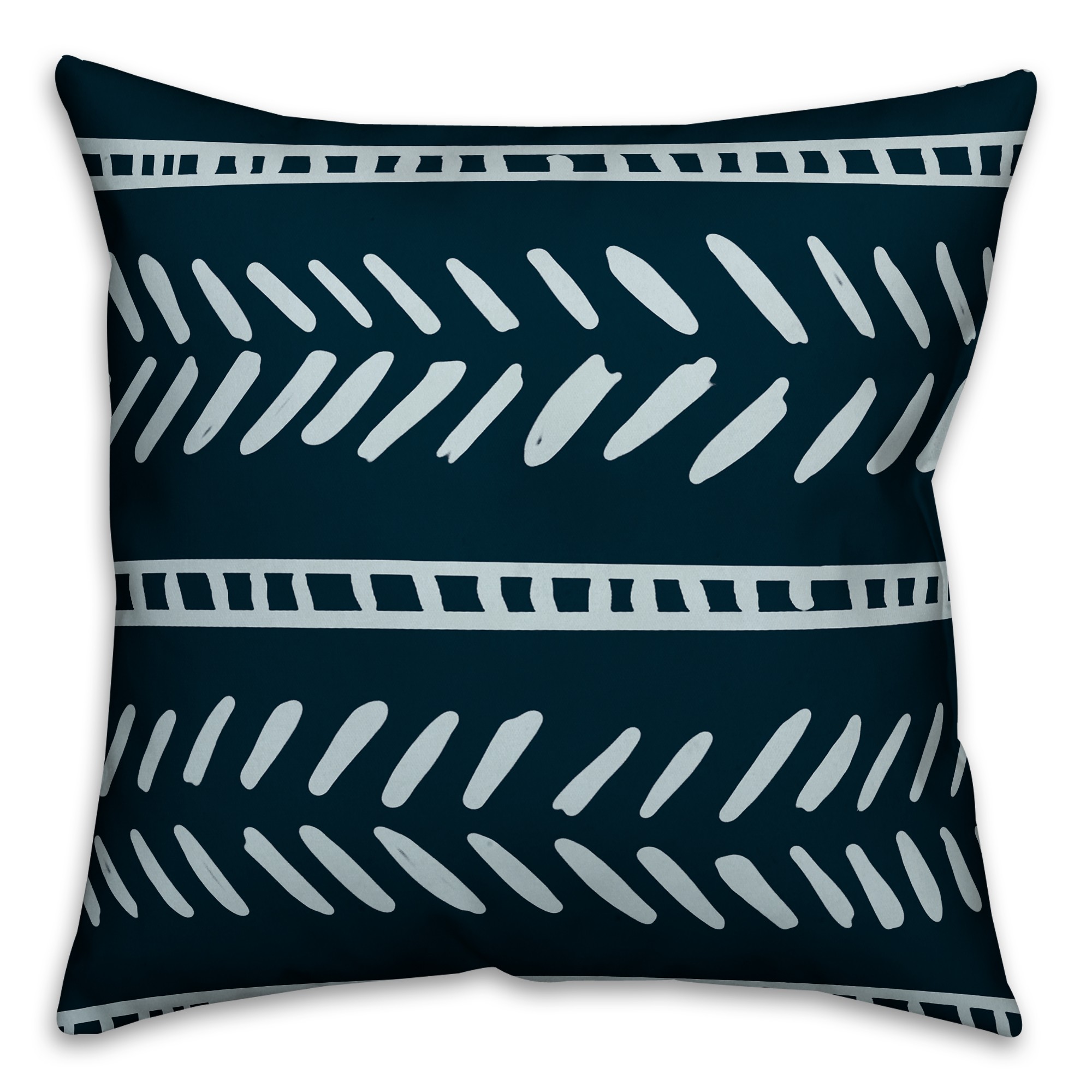 Blue Box & Dash Pattern 18x18 Spun Poly Pillow