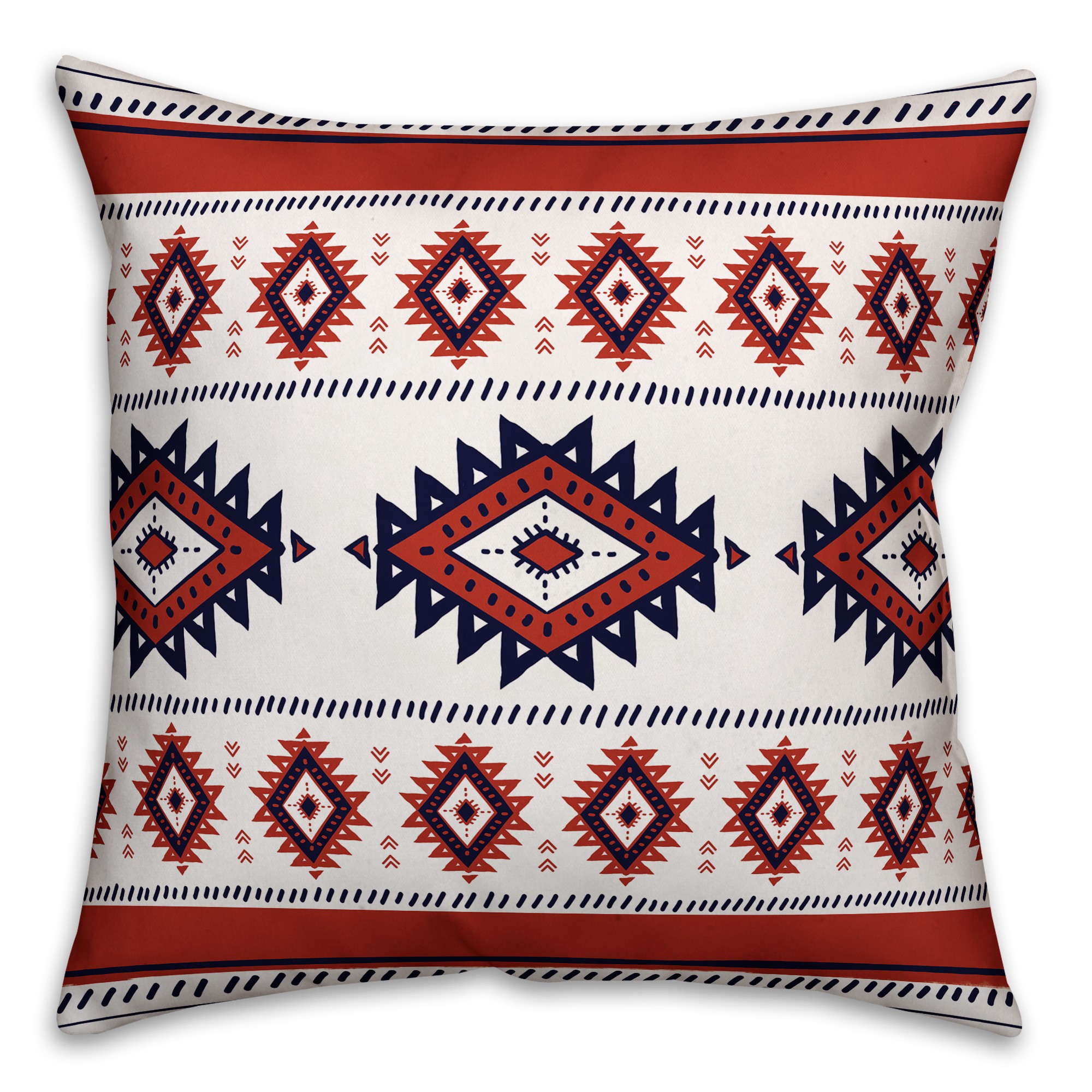 Rust Southwest Tribal Pattern 26x26 Spun Poly Pillow