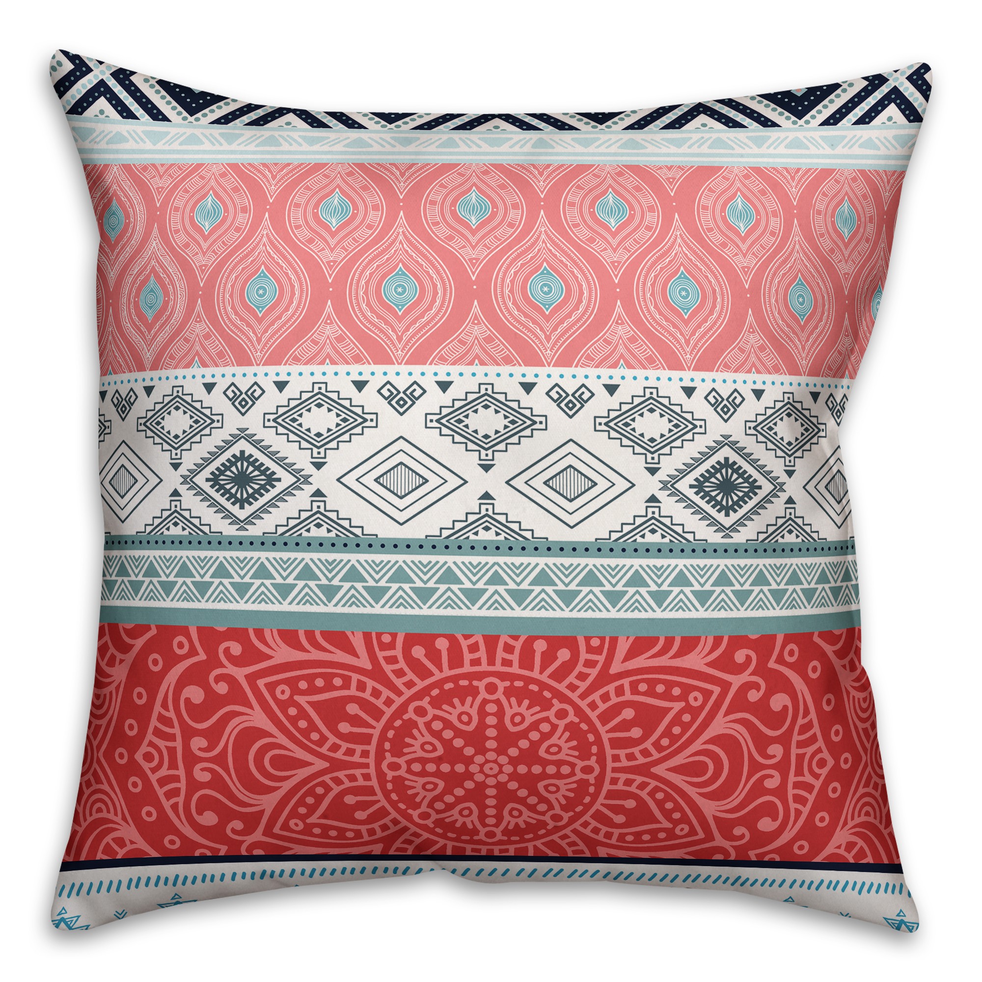 Multi Patterned Stripes 26x26 Spun Poly Pillow
