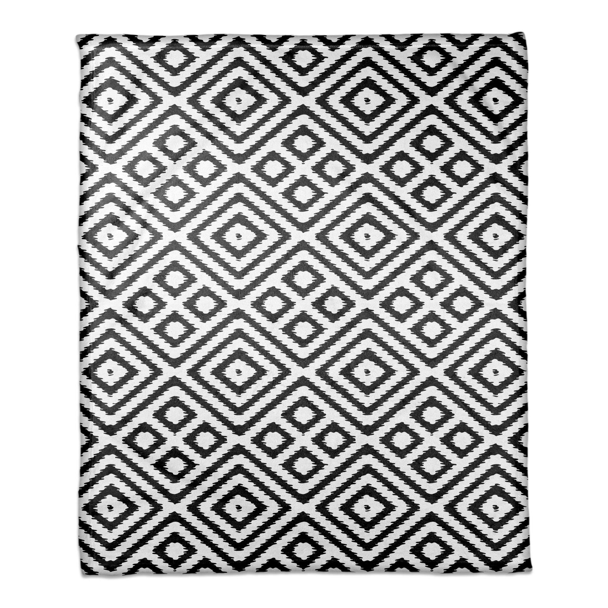 Black and White Diamond Pattern 50x60 Coral Fleece Blanket