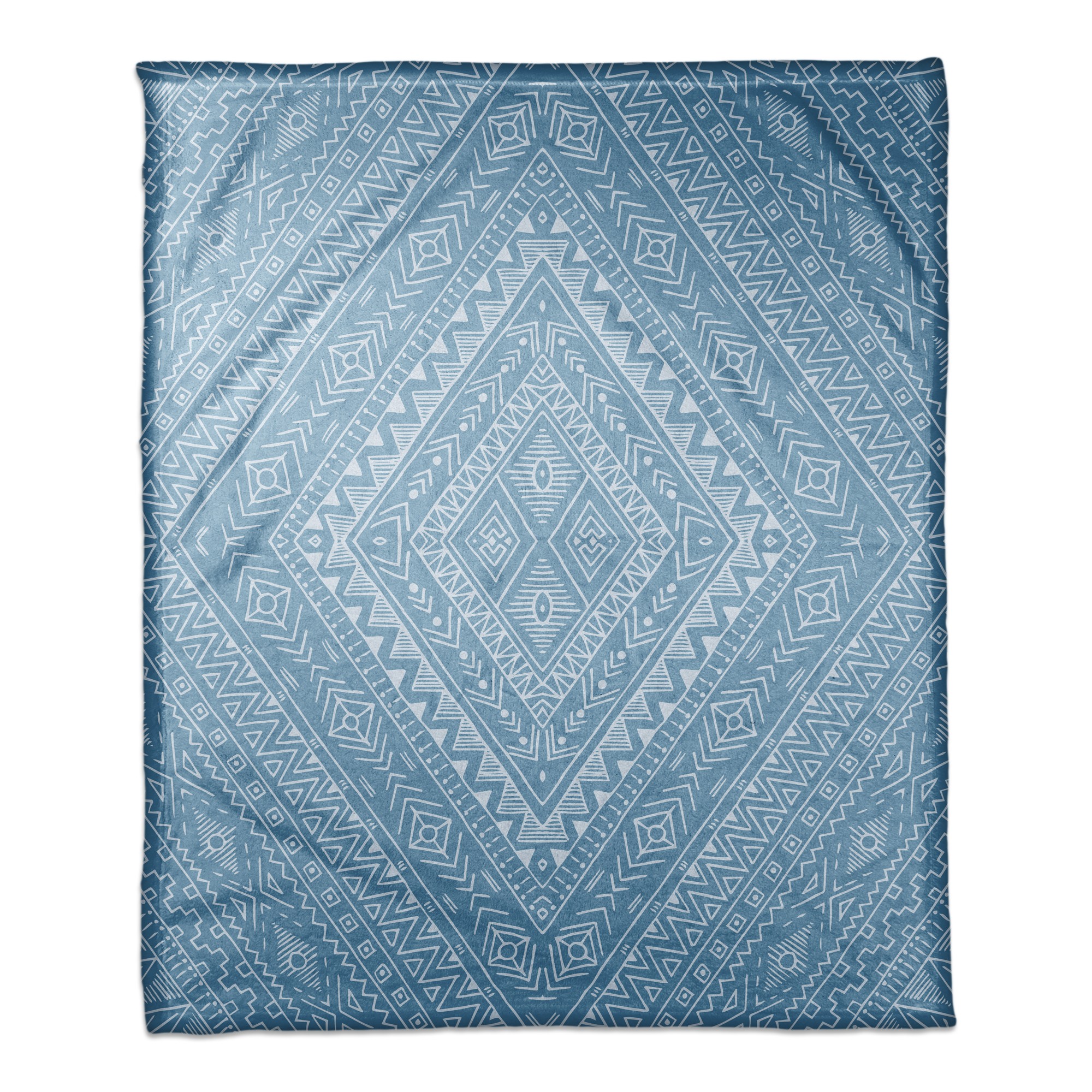 Blue Tribal Pattern 50x60 Coral Fleece Blanket