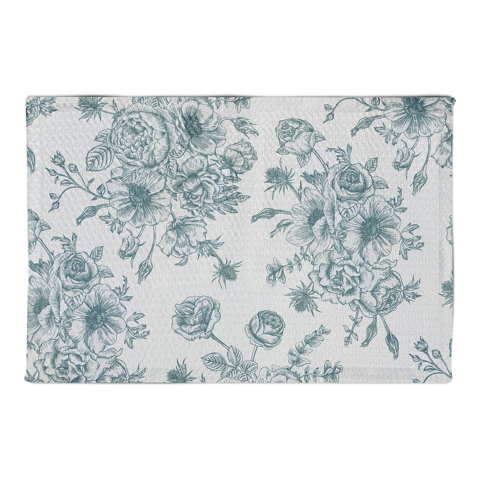 Dusty Blue Botanicals 2x3 Area Rug