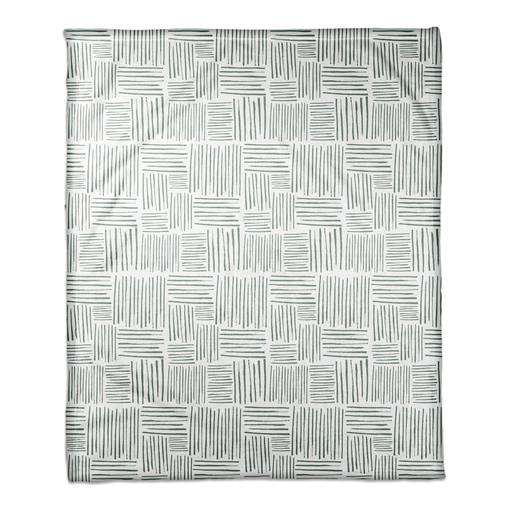 Sage Crosshatch Pattern 50x60 Coral Fleece Blanket