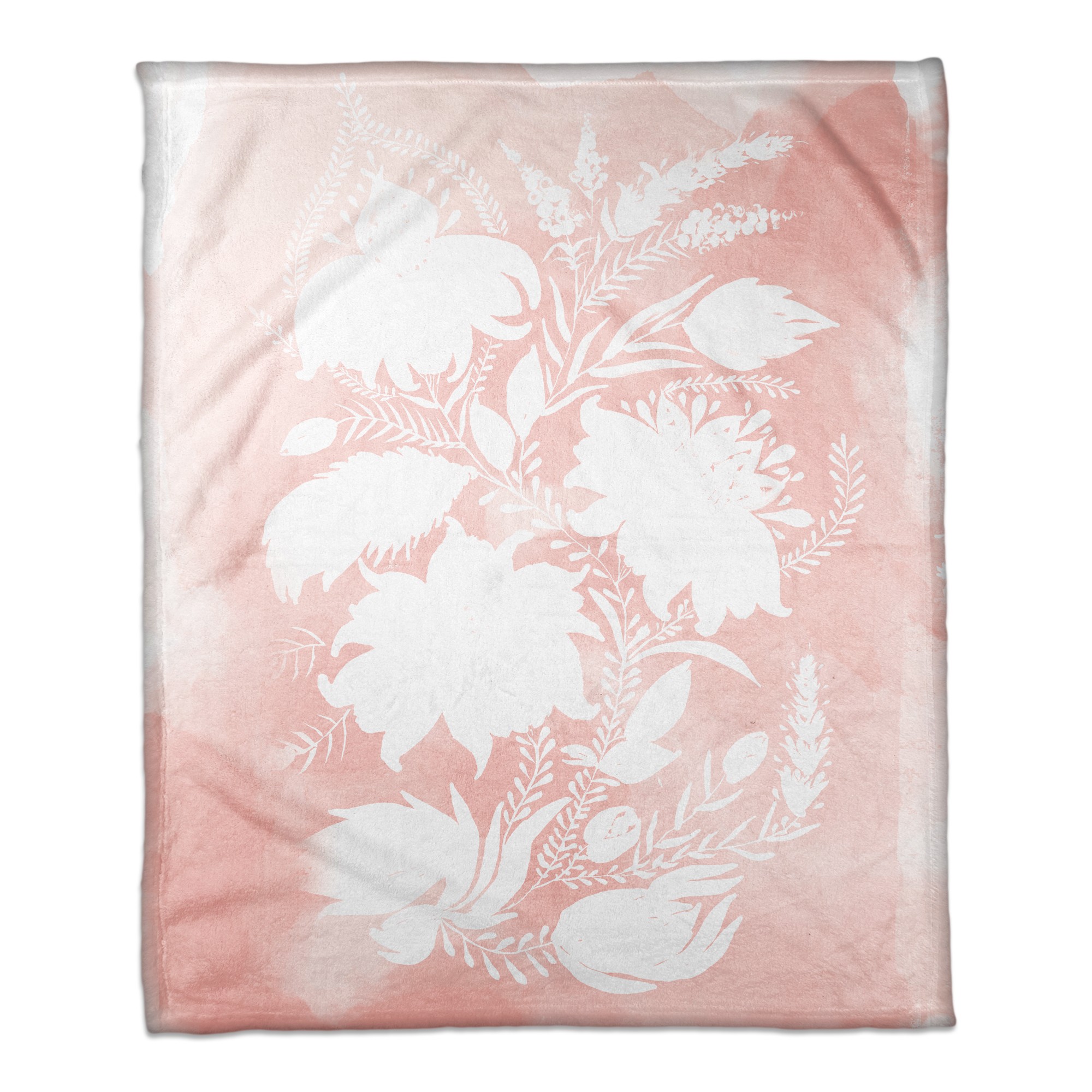 Blush Floral Sun Print 50x60 Coral Fleece Blanket