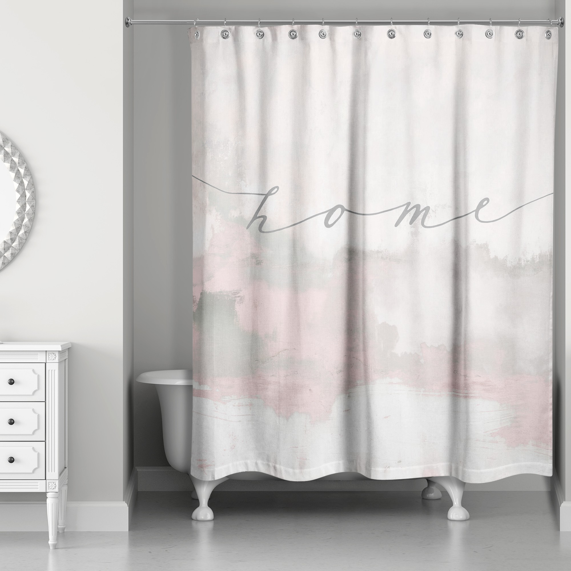 Blush Textured Home 71x74 Shower Curtain