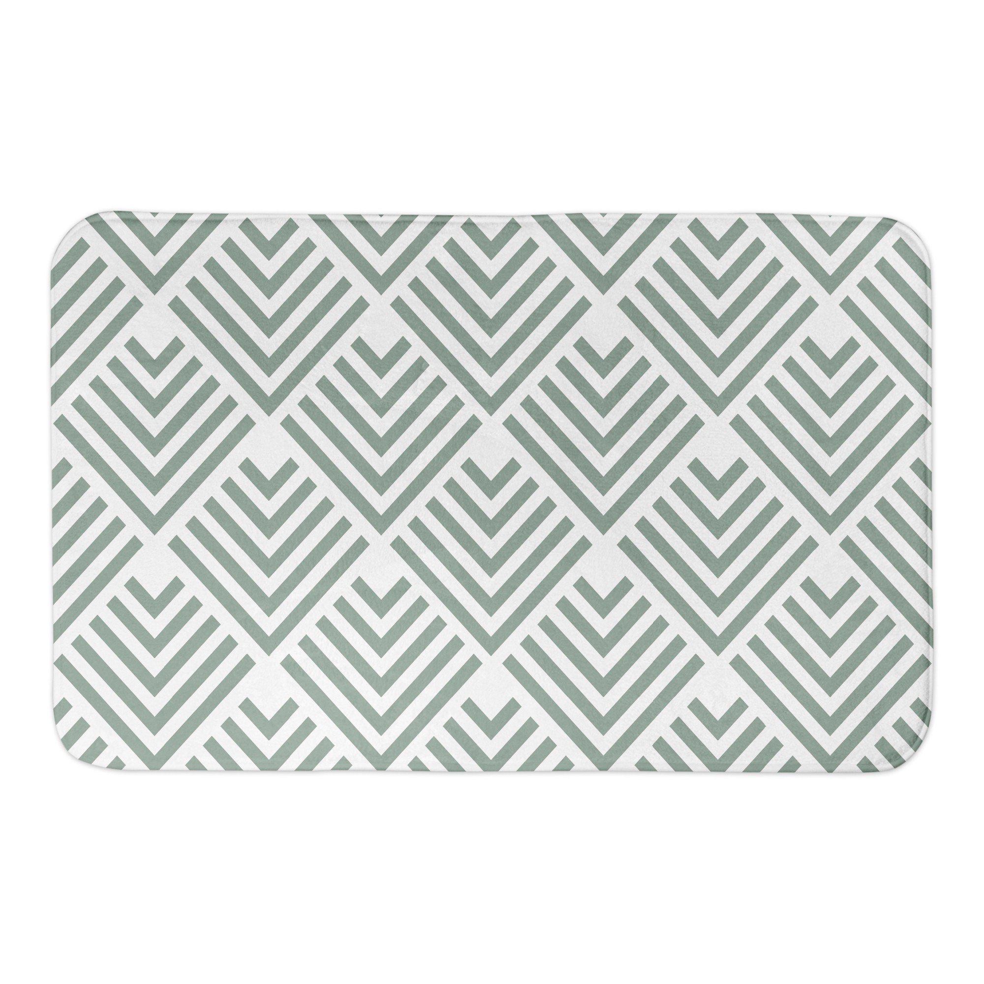 Sage Diamond Pattern 34x21 Bath Mat