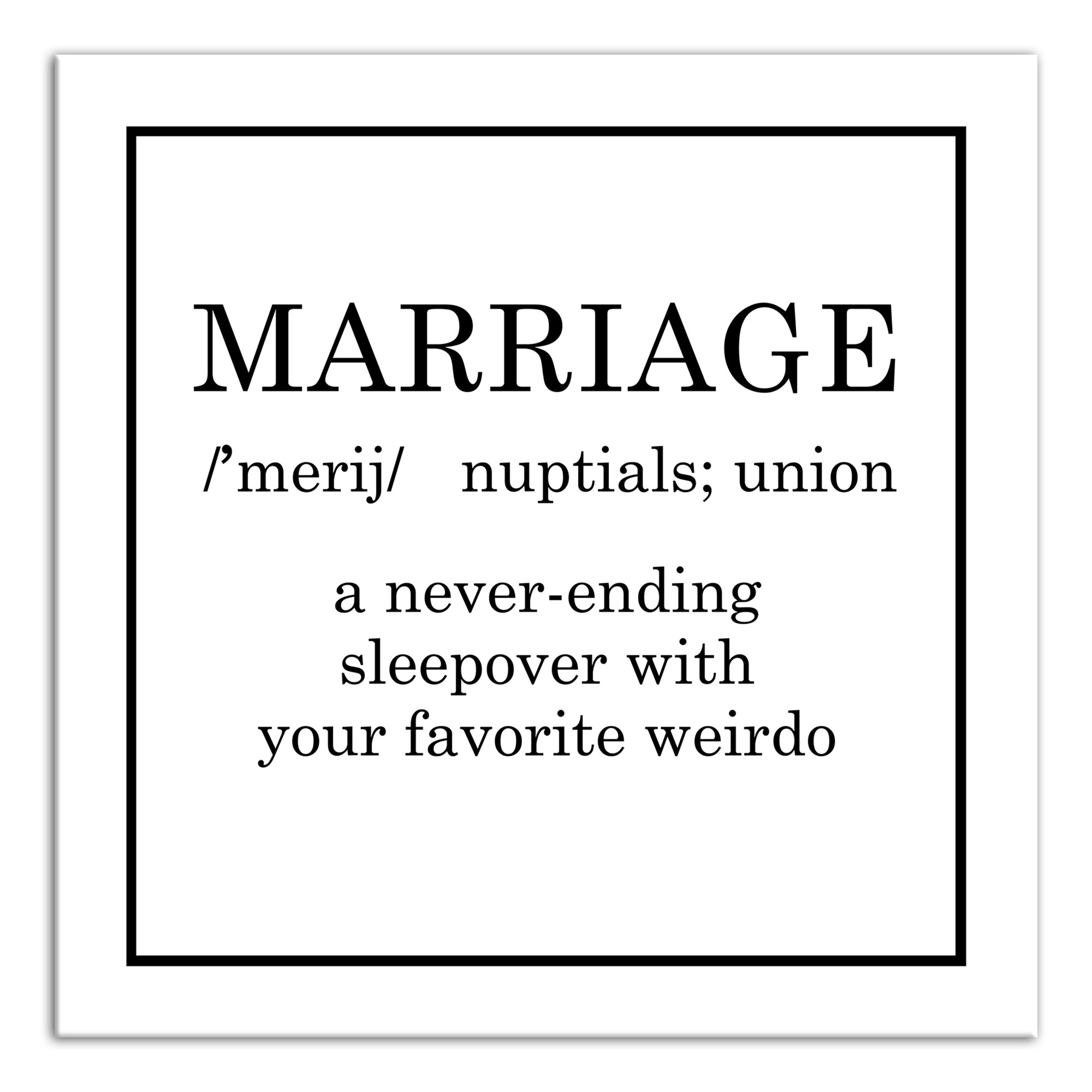 Marriage Definition 12x12 Canvas Wall Art