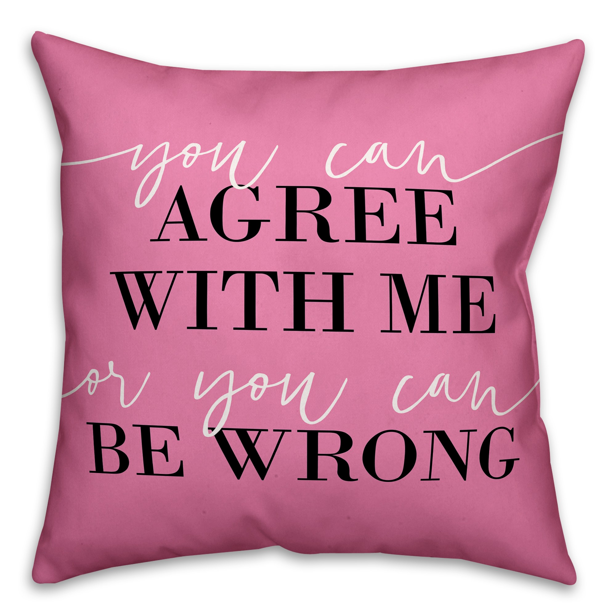 You Can Agree with Me or You Can Be Wrong 18x18 Spun Poly Pillow