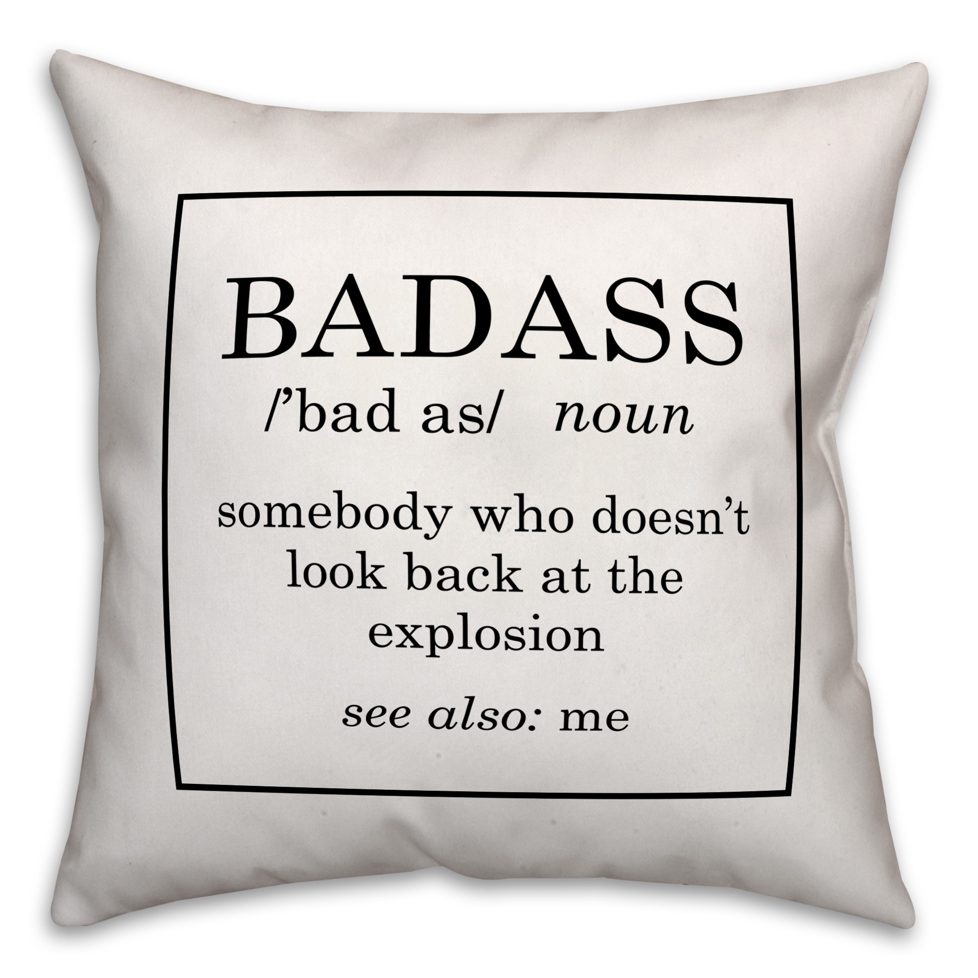 Badass Definition 18x18 Spun Poly Pillow