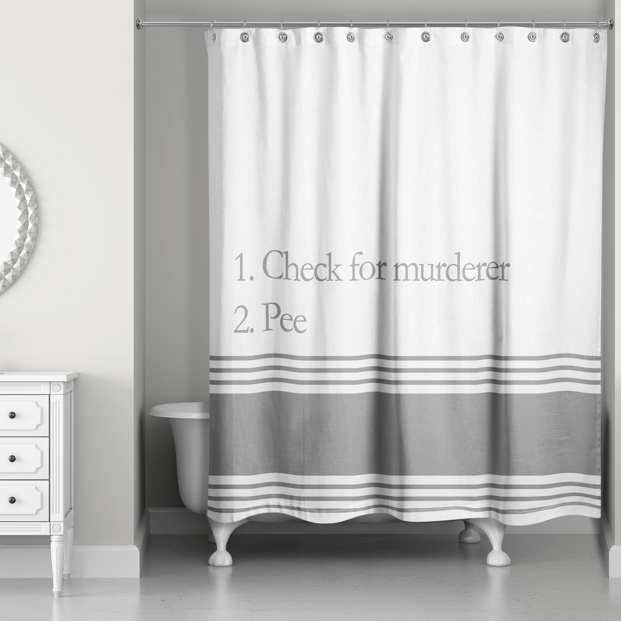 Bathroom Checklist 71x74 Shower Curtain