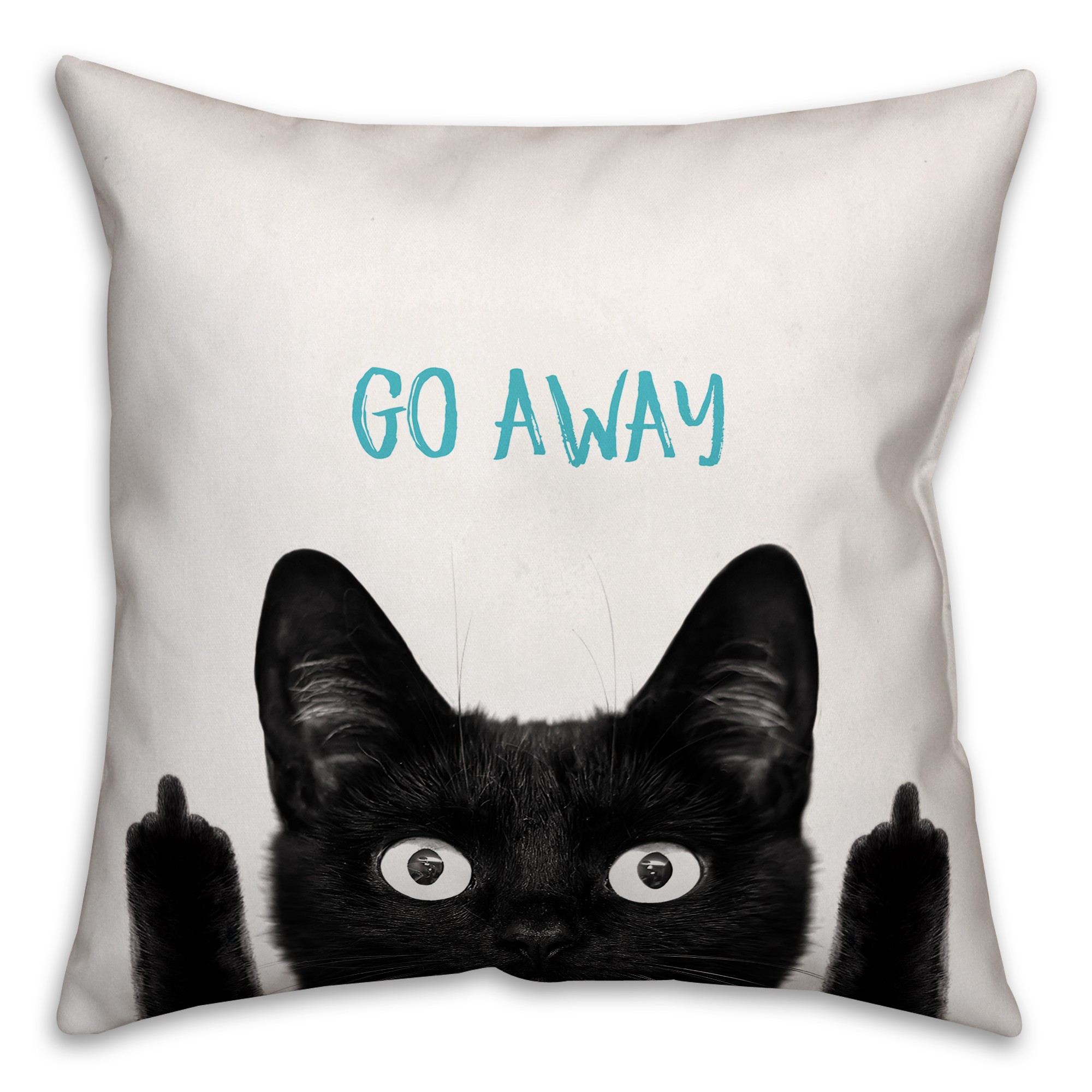 Go Away Cat 18x18 Spun Poly Pillow