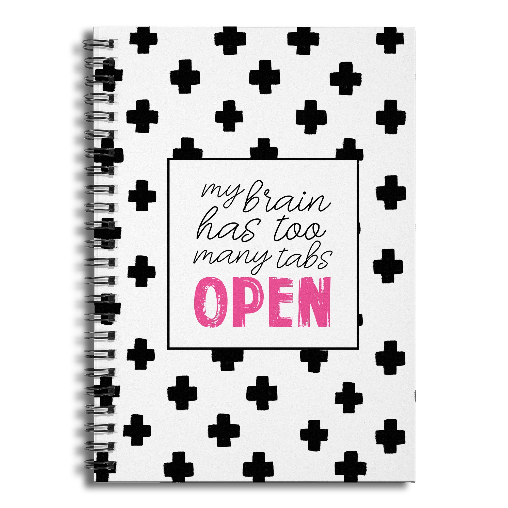 My Brain Has too Many Tabs Open 6x8 Ruled Spiral Notebook