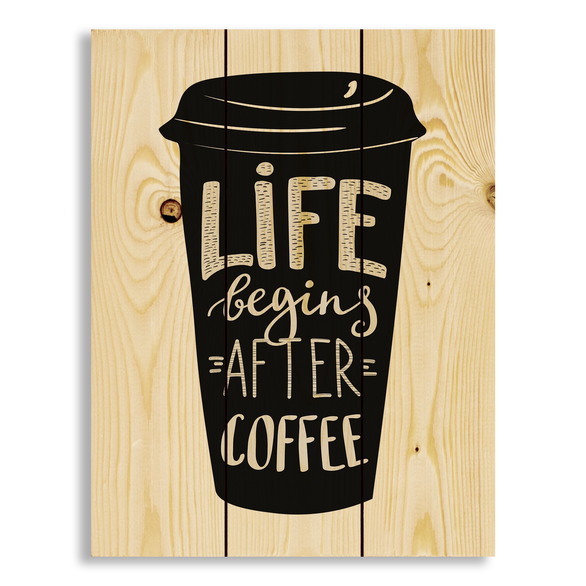 Life Begins After Coffee 10.5x14 Pallet Wood Art